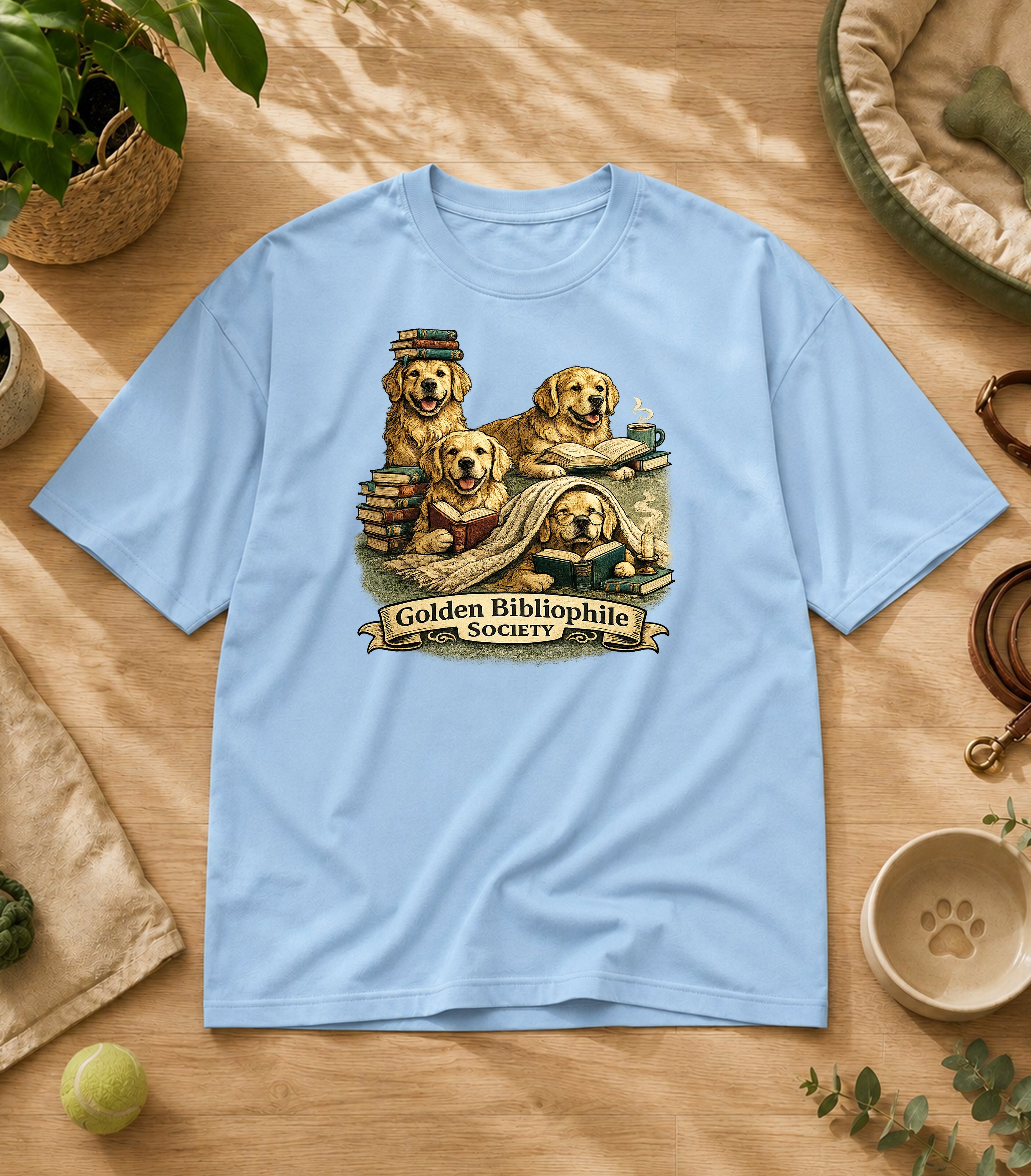 Golden retriever Reading Society  T-Shirt