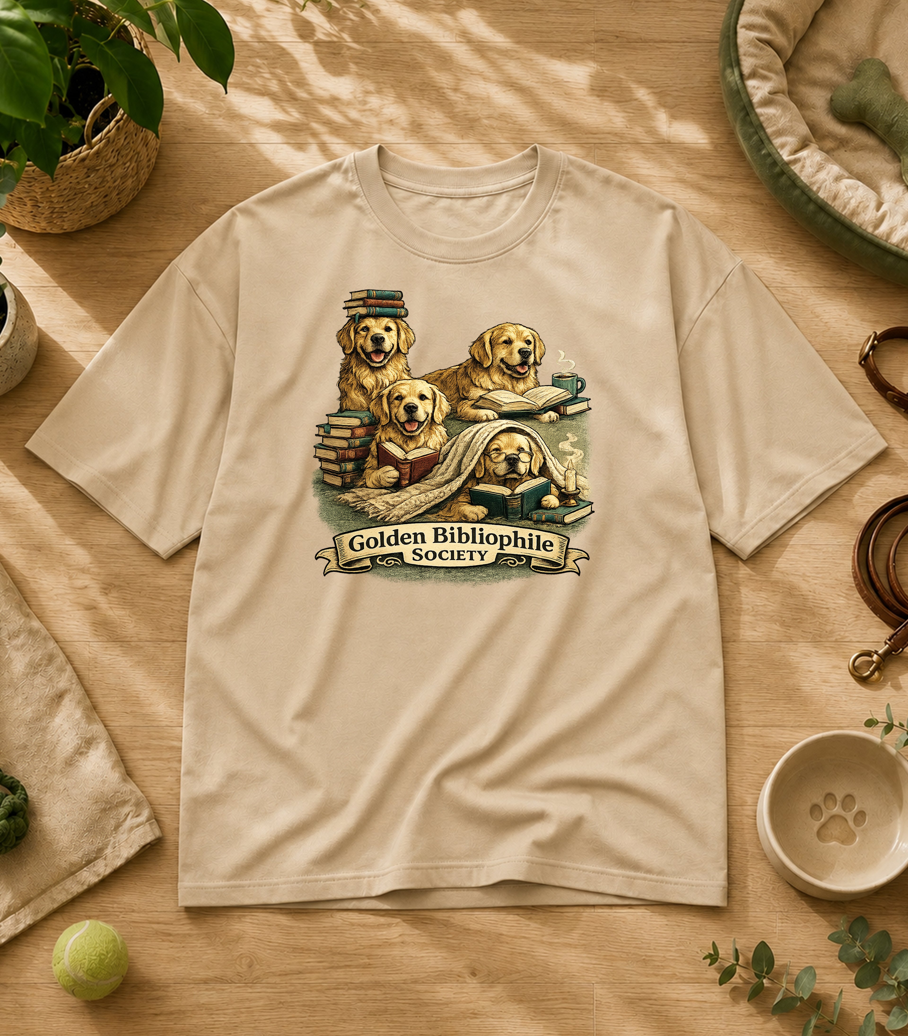 Golden retriever Reading Society  T-Shirt