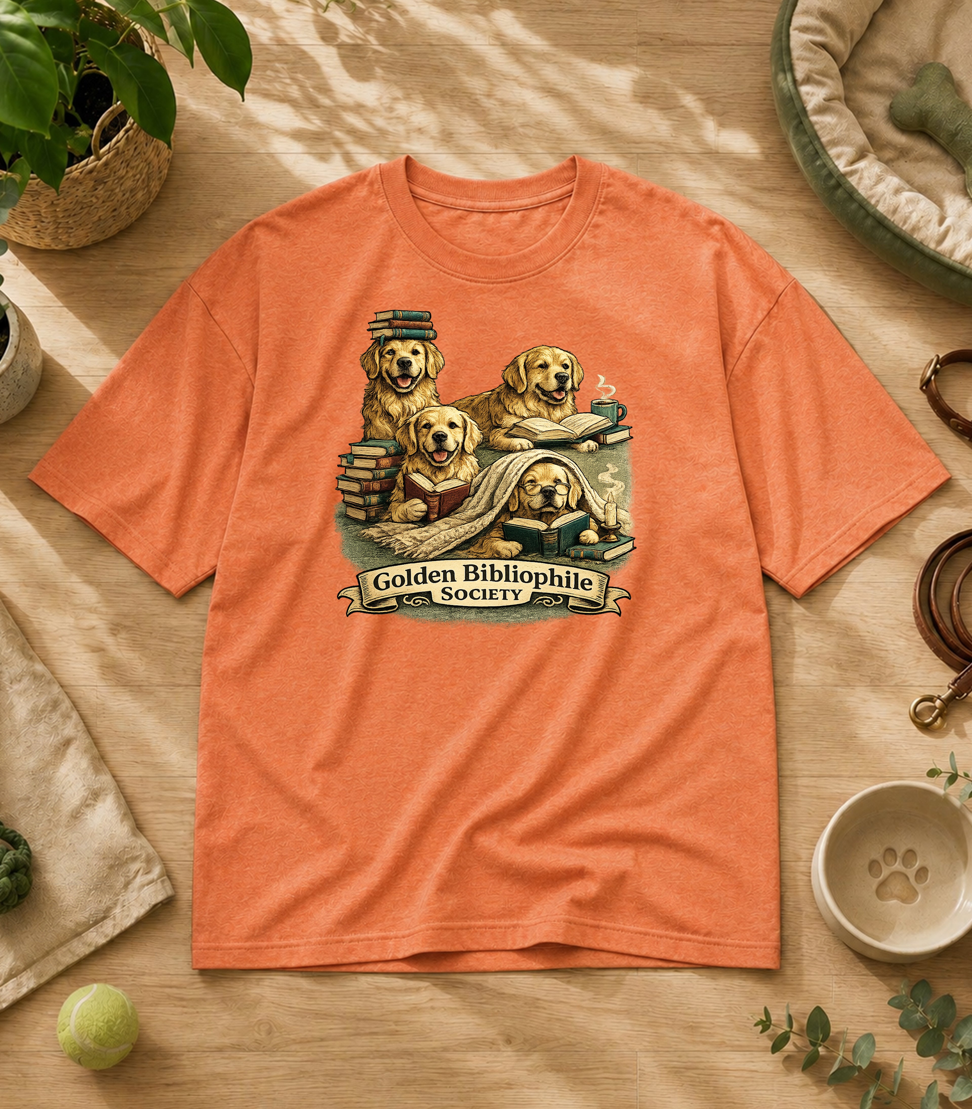 Golden retriever Reading Society  T-Shirt