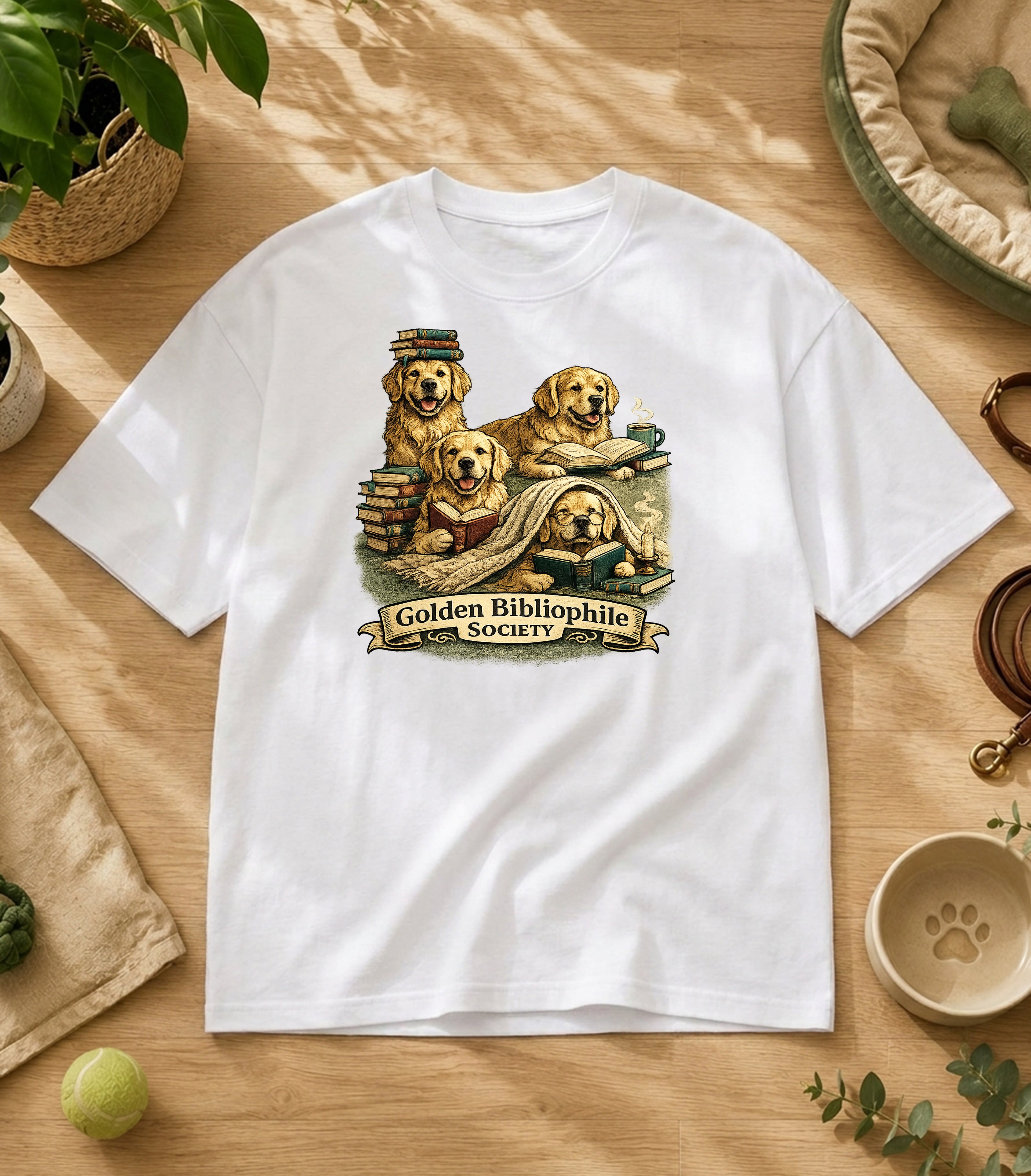 Golden retriever Reading Society  T-Shirt