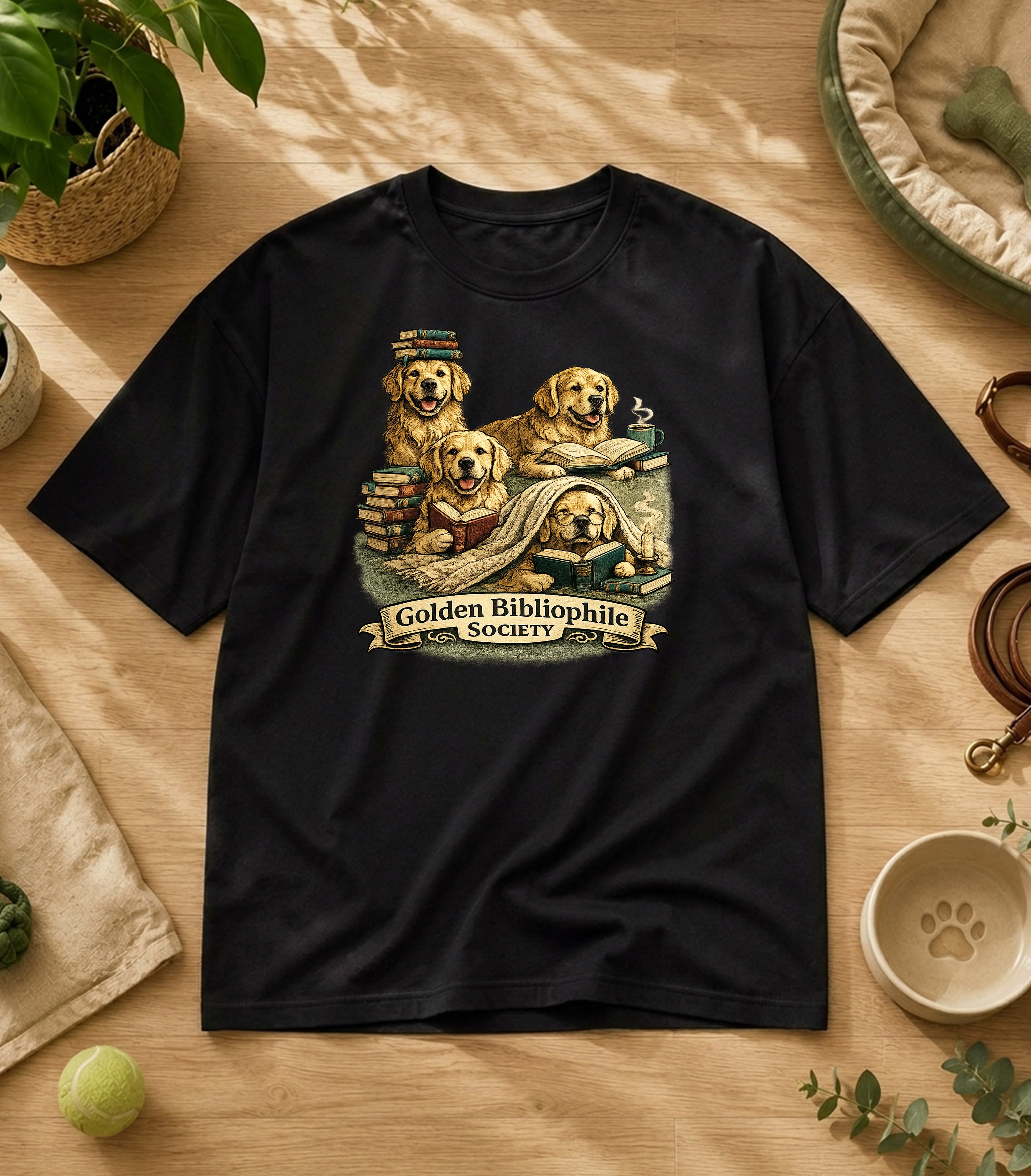 Golden retriever Reading Society  T-Shirt