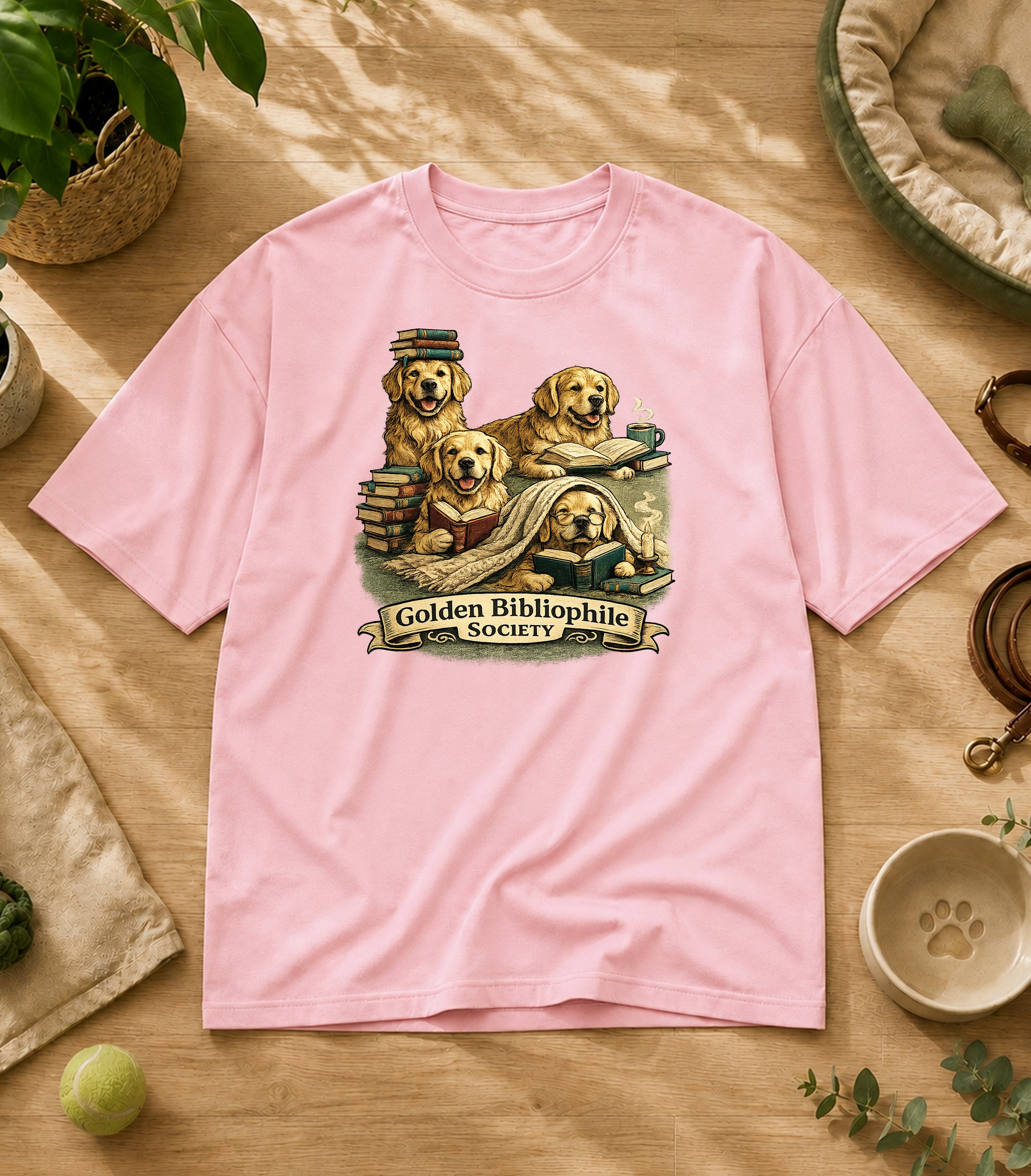 Golden retriever Reading Society  T-Shirt