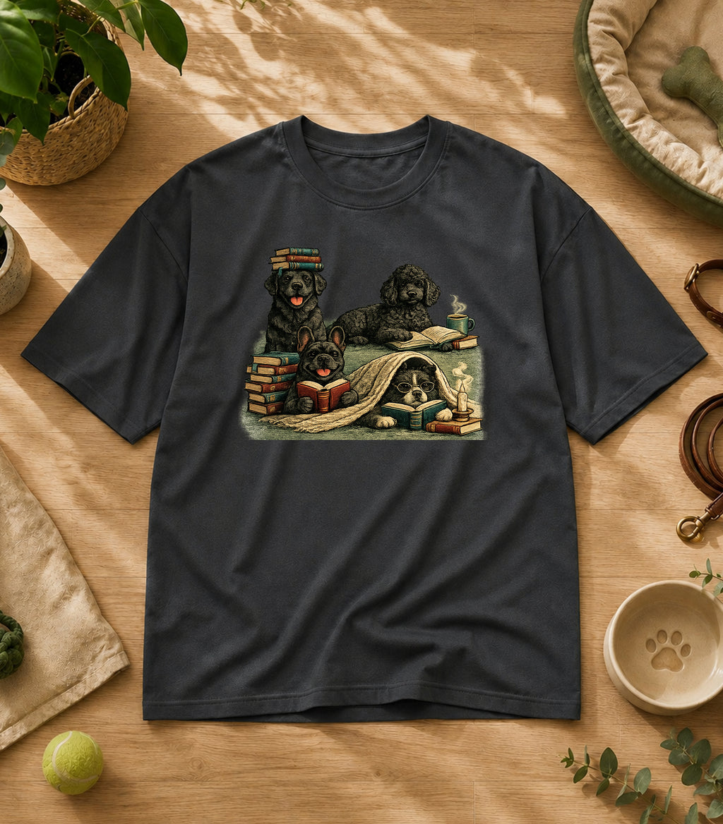 Black Puppy Reading Society T-Shirt