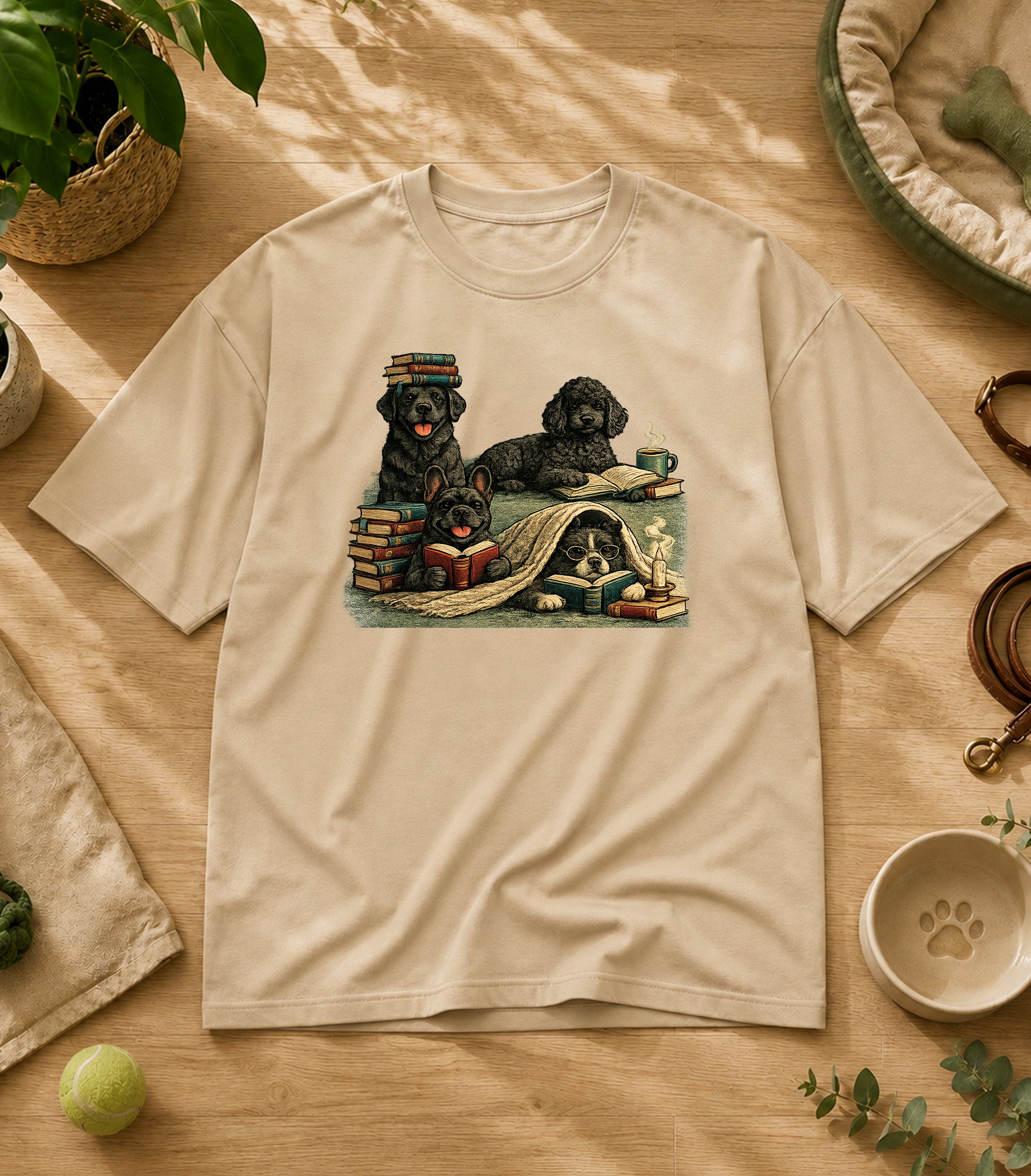 Black Puppy Reading Society T-Shirt
