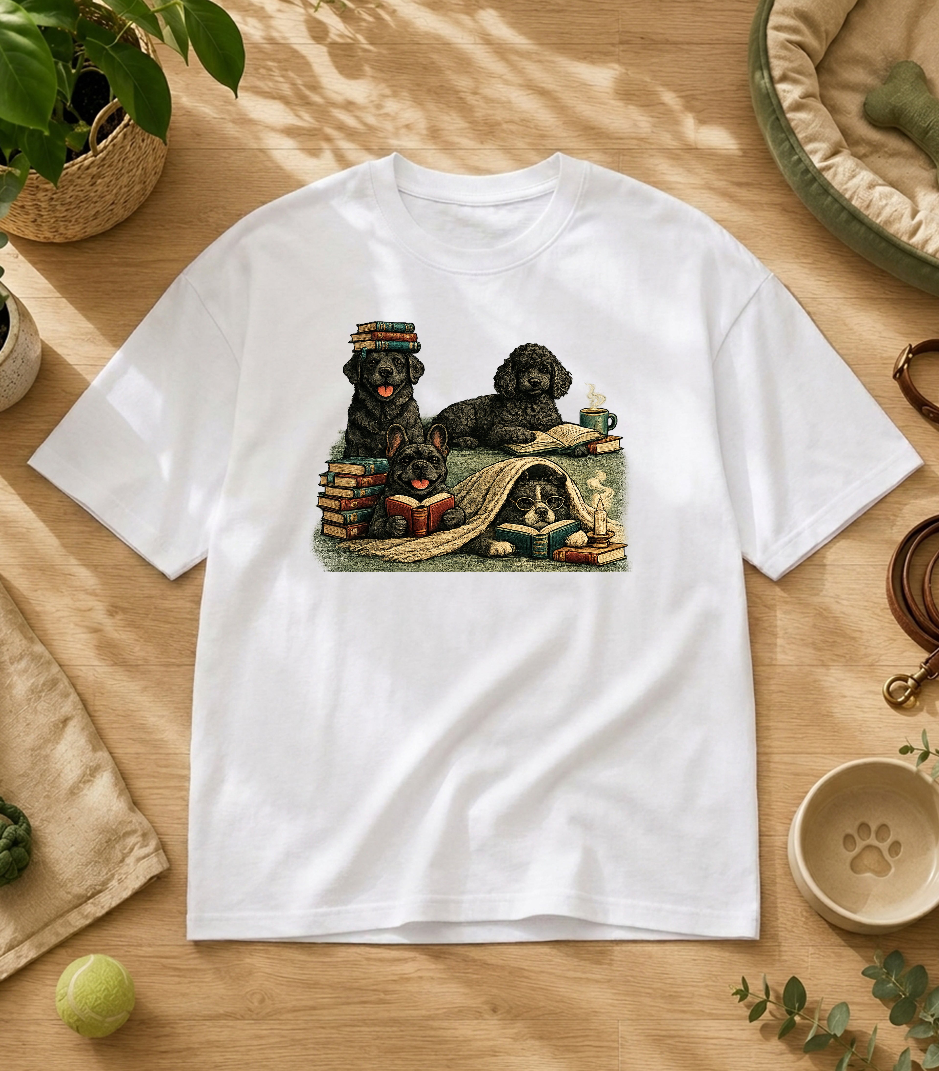 Black Puppy Reading Society T-Shirt