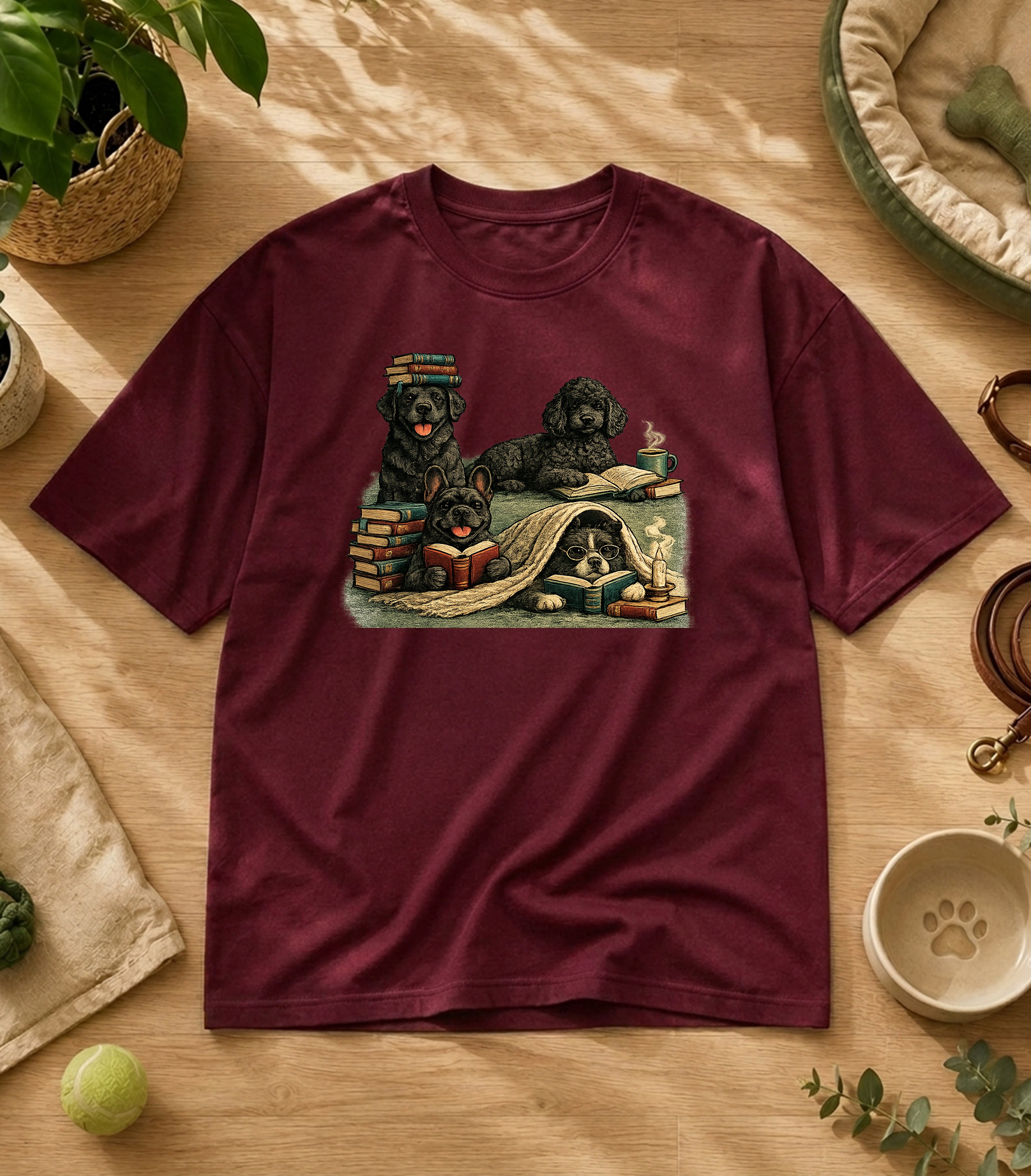 Black Puppy Reading Society T-Shirt