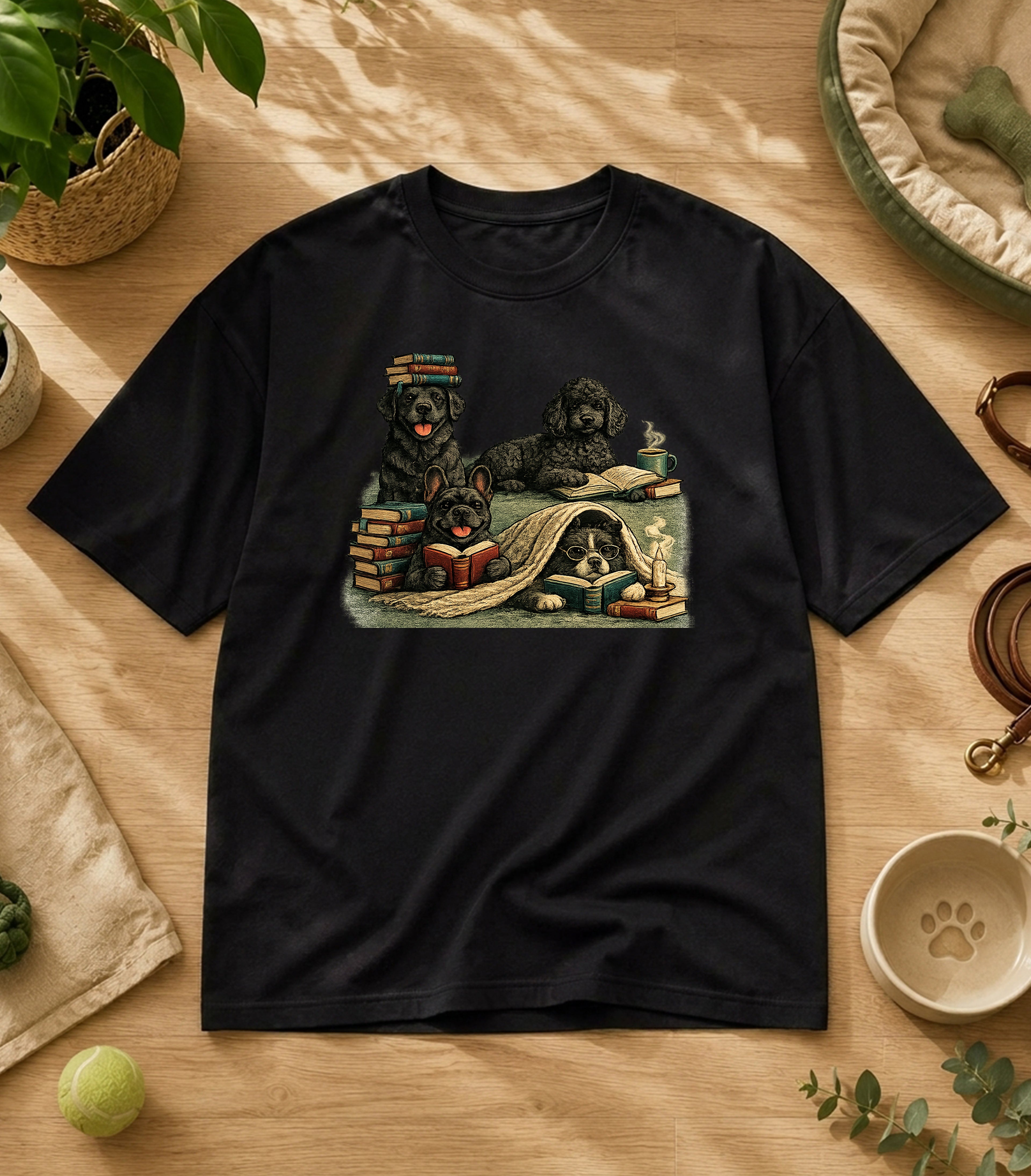 Black Puppy Reading Society T-Shirt