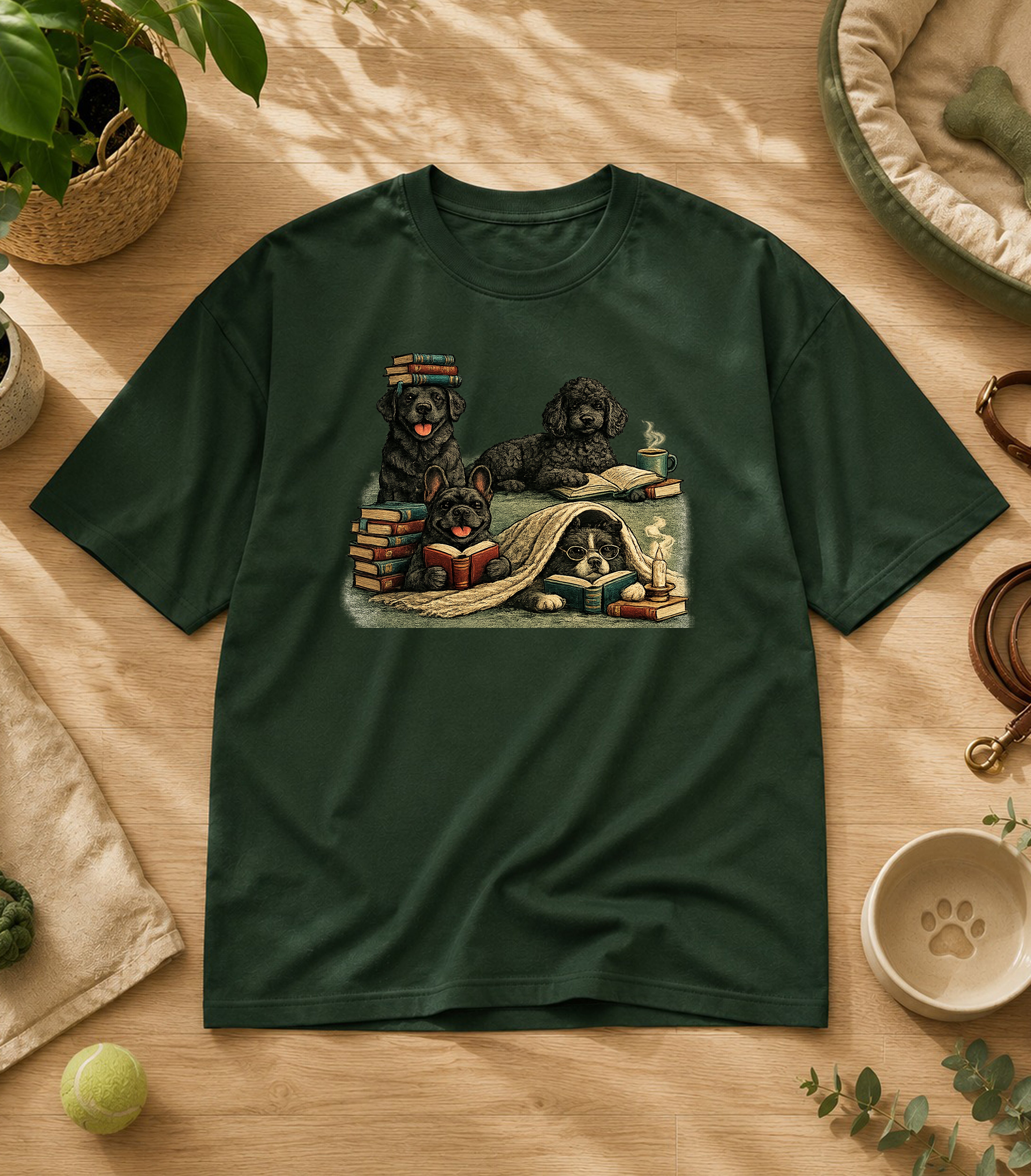 Black Puppy Reading Society T-Shirt