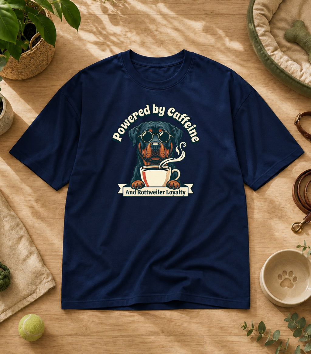 Rottweiler Powered By Caffeine T-Shirt