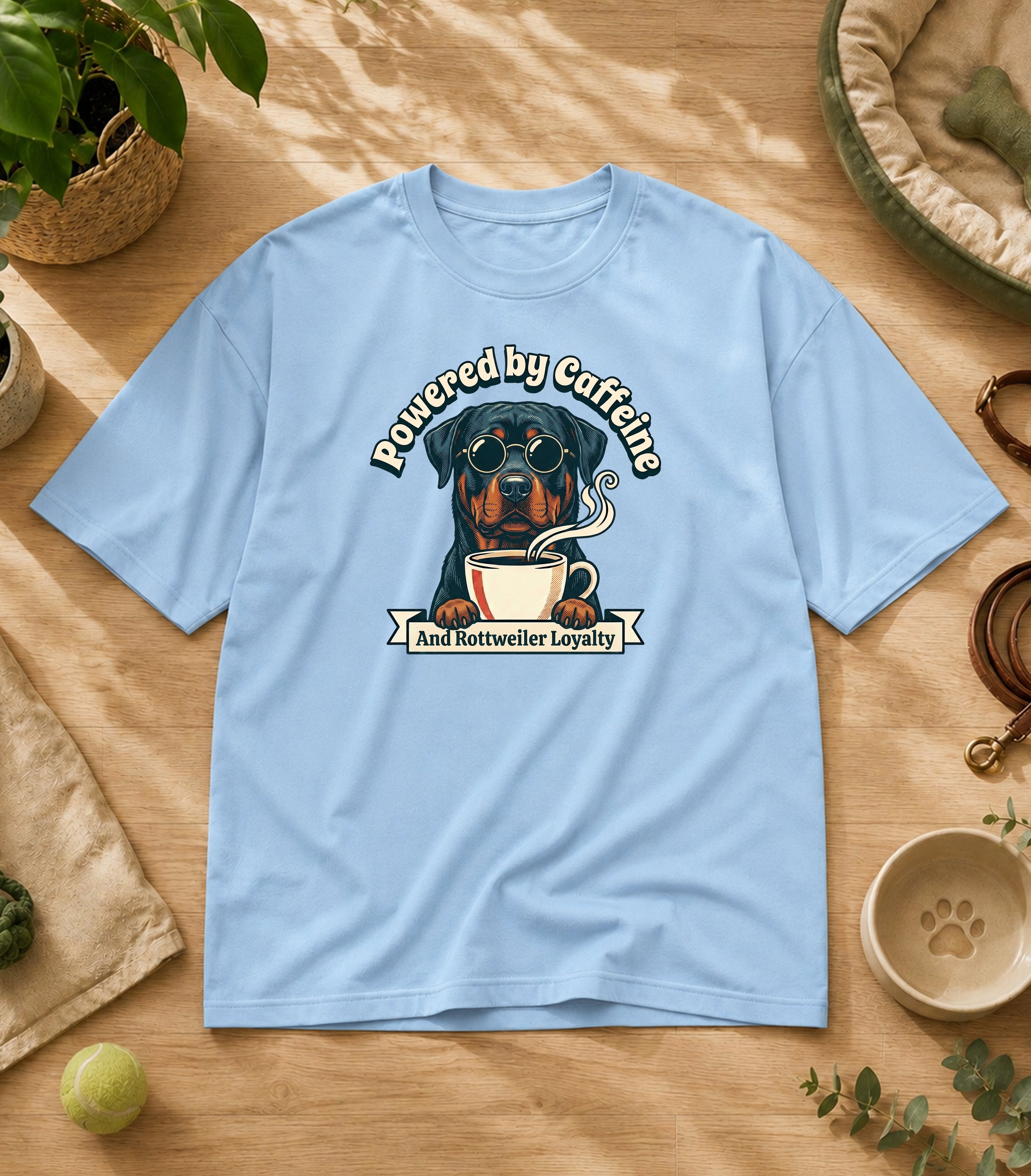 Rottweiler Powered By Caffeine T-Shirt