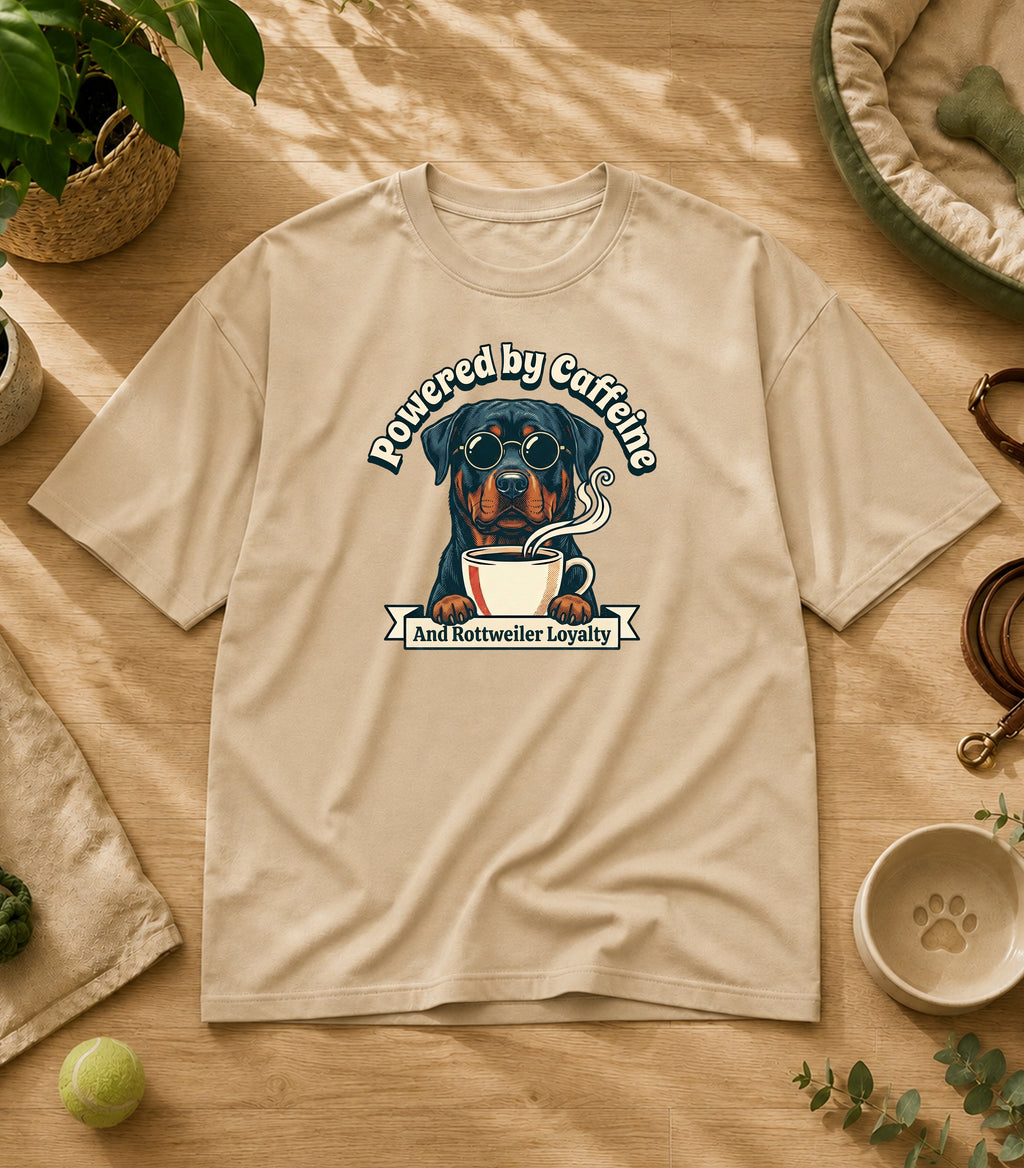 Rottweiler Powered By Caffeine T-Shirt