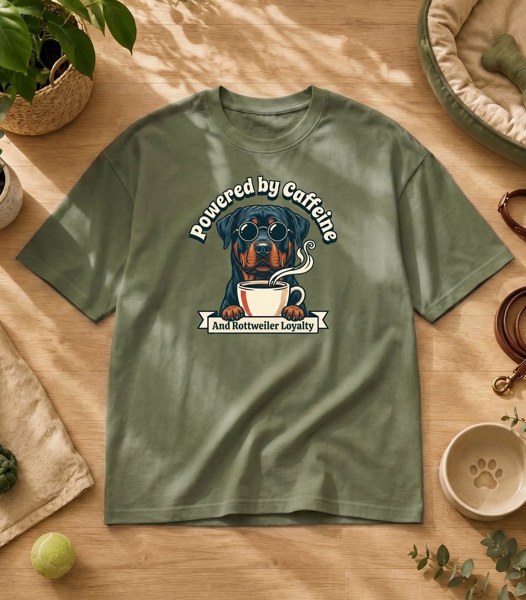 Rottweiler Powered By Caffeine T-Shirt