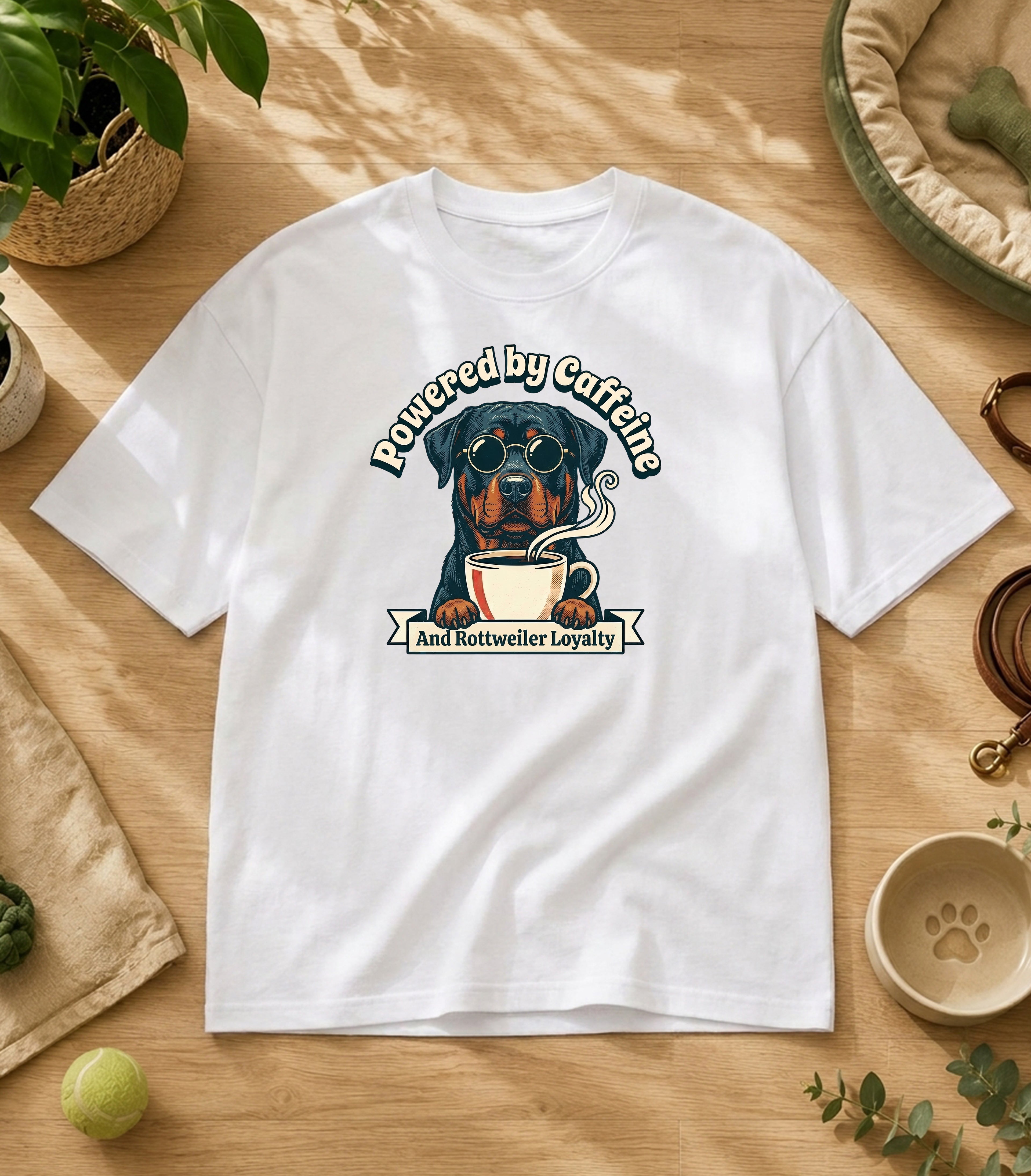 Rottweiler Powered By Caffeine T-Shirt