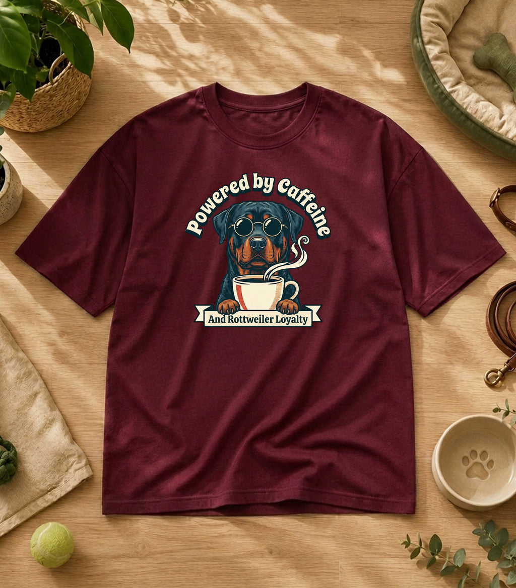 Rottweiler Powered By Caffeine T-Shirt