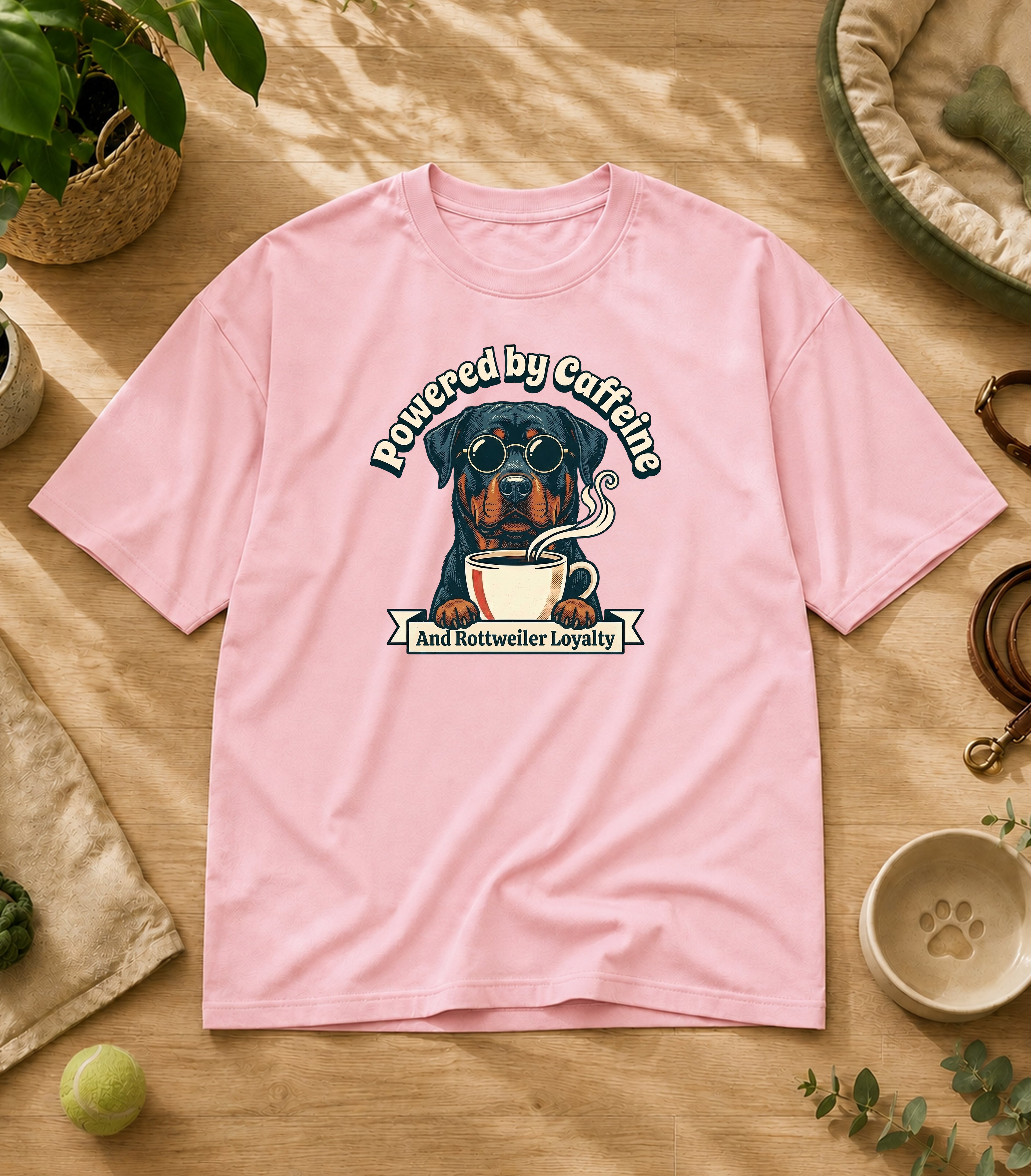 Rottweiler Powered By Caffeine T-Shirt
