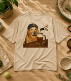 Funny Golden Retriever Drinking Beer T-Shirt