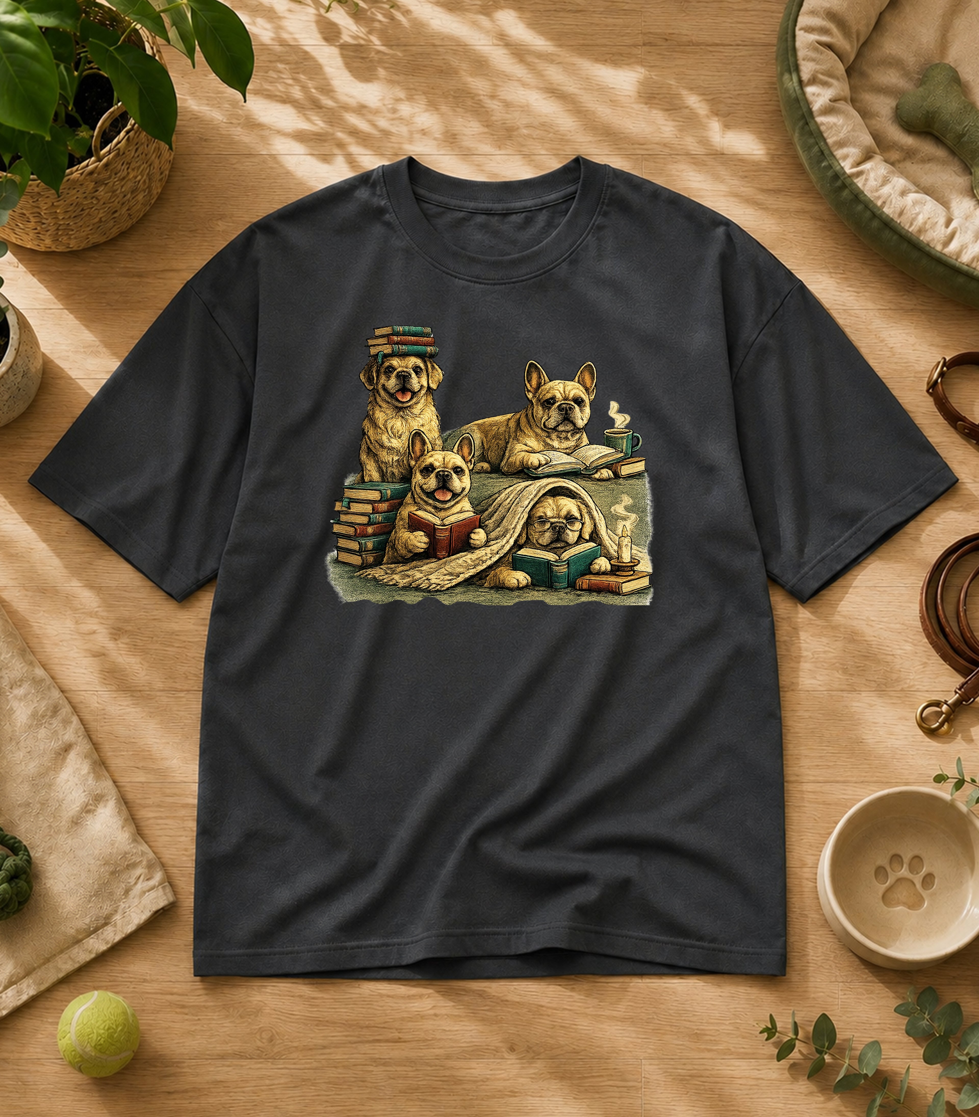 French Bulldog Reading Society T-Shirt