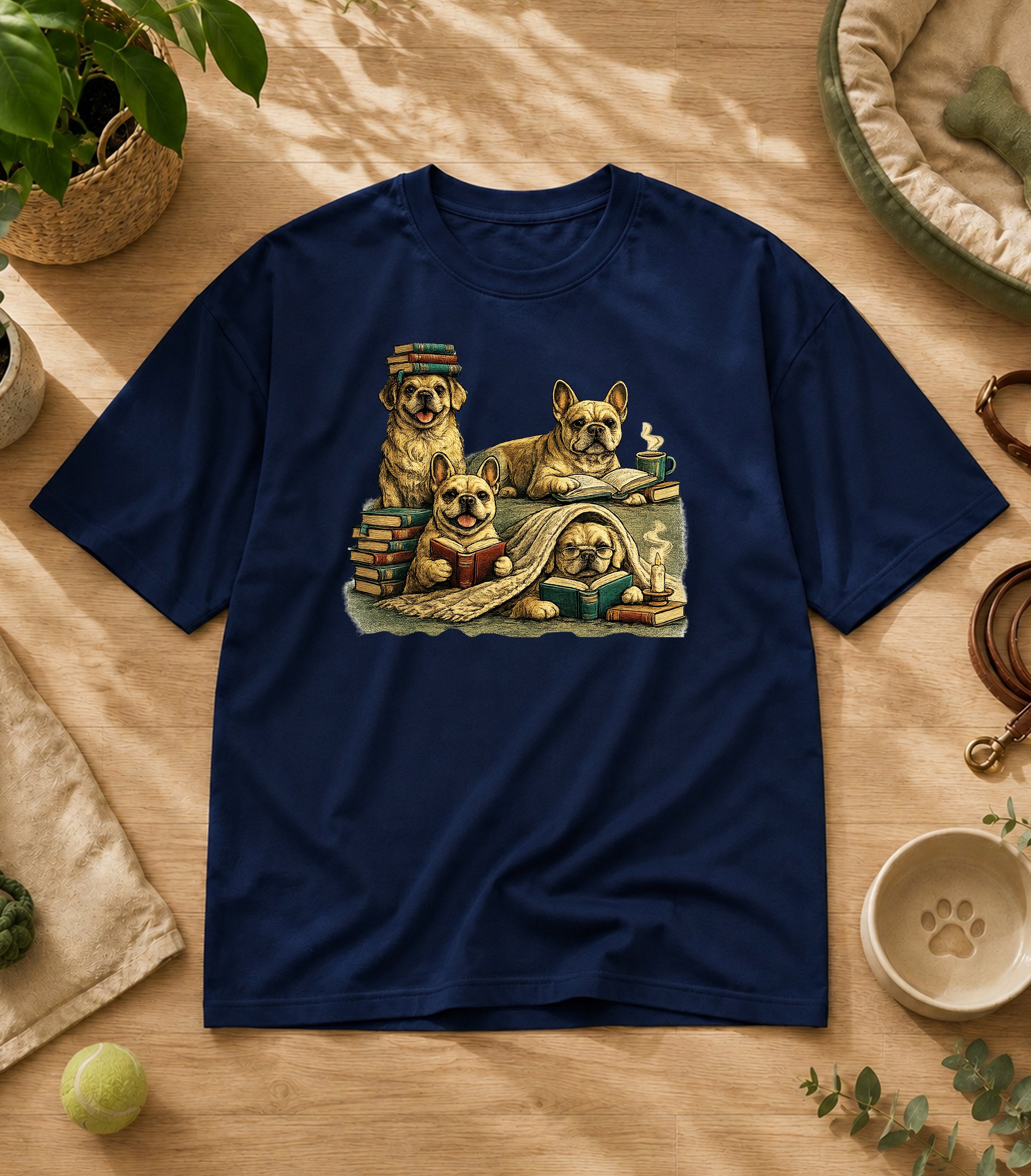 French Bulldog Reading Society T-Shirt