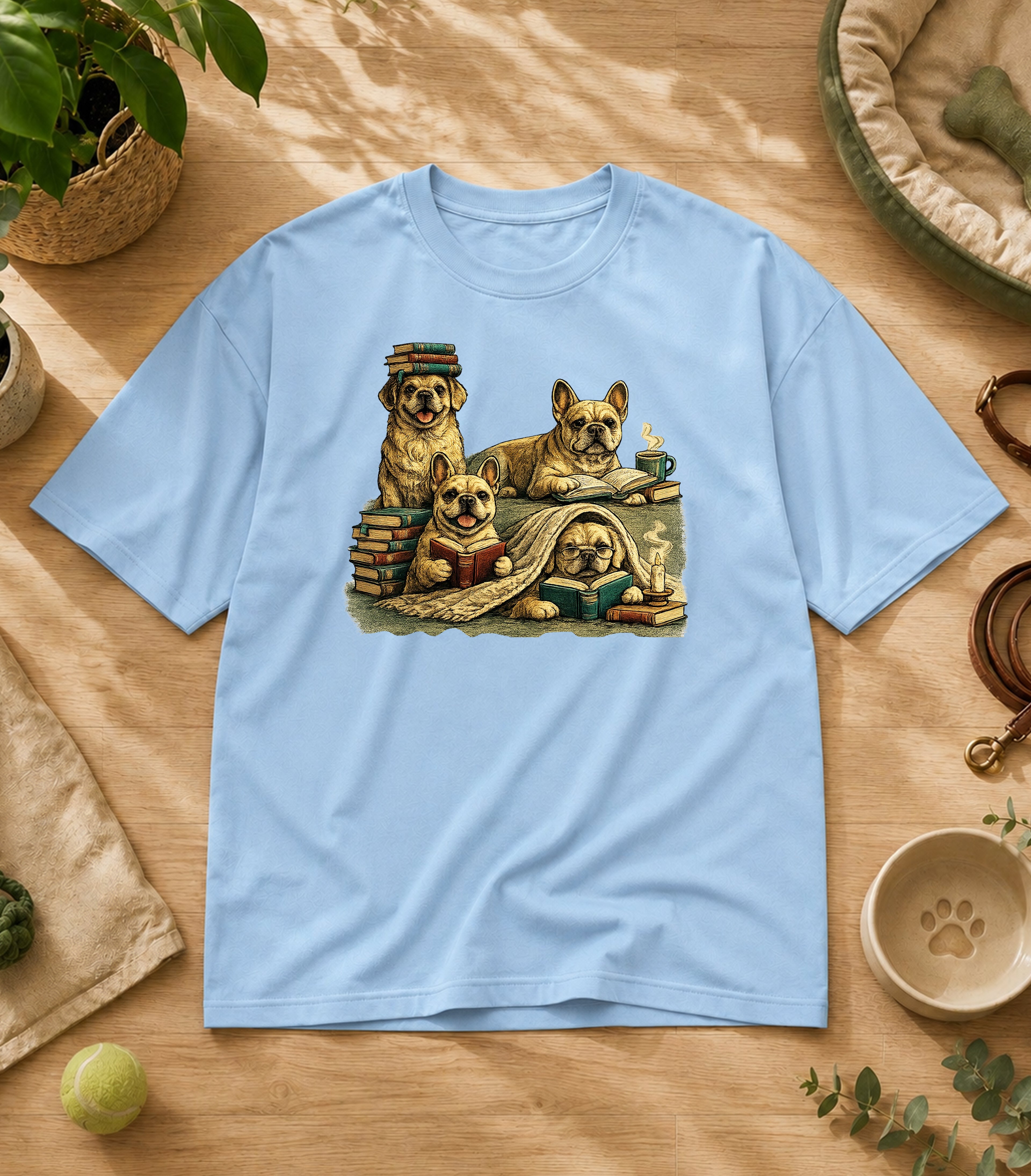 French Bulldog Reading Society T-Shirt