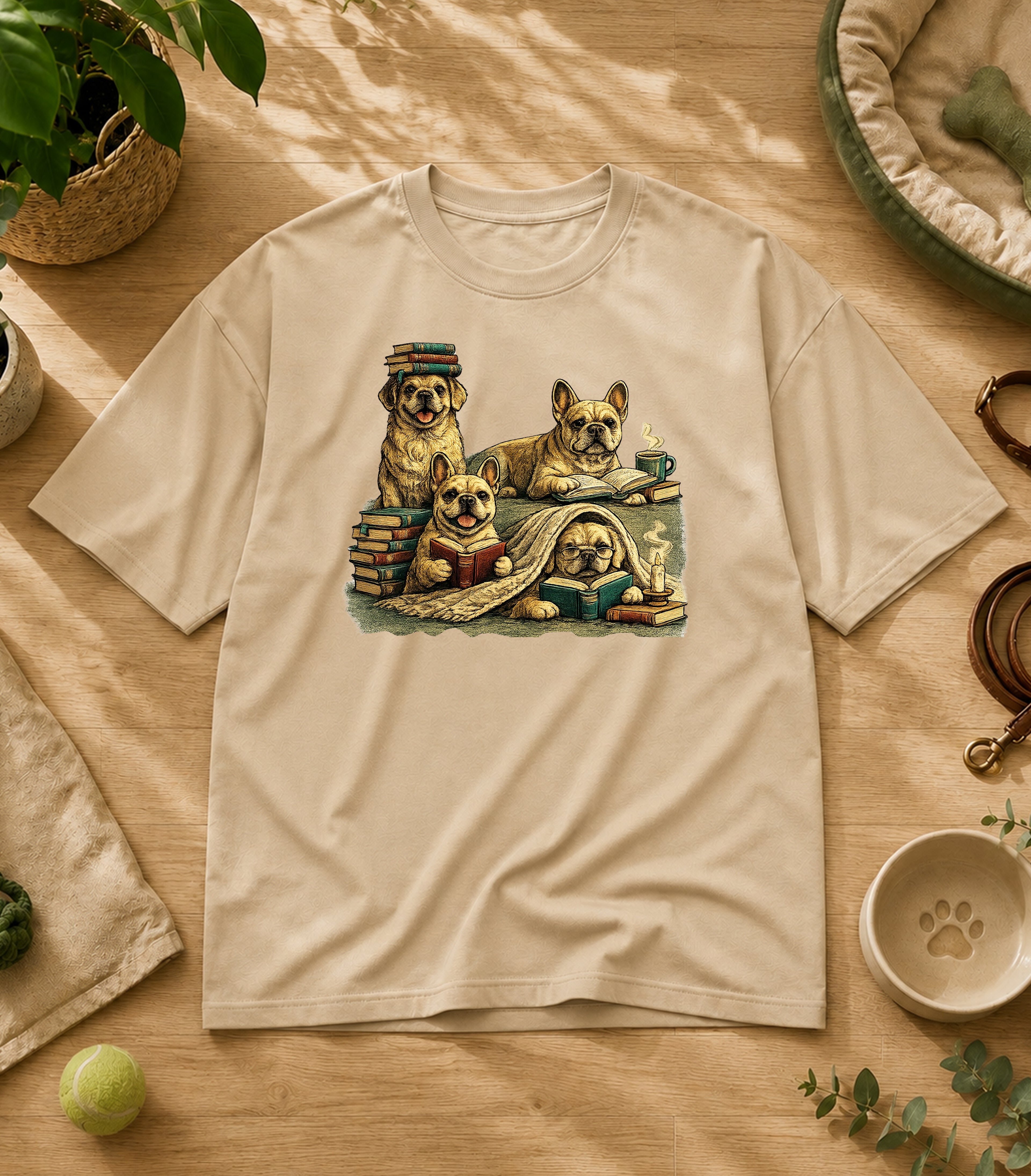 French Bulldog Reading Society T-Shirt