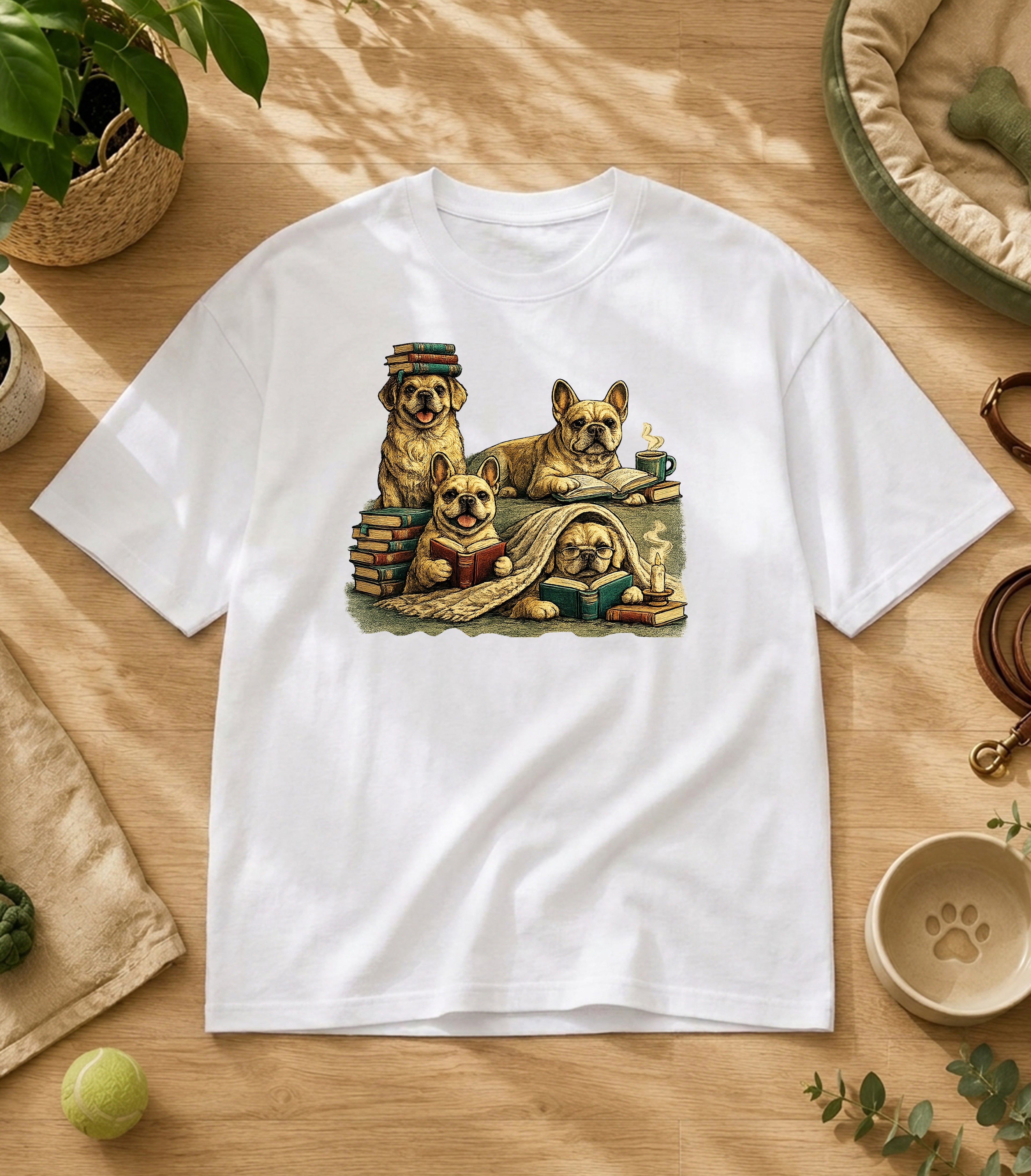 French Bulldog Reading Society T-Shirt