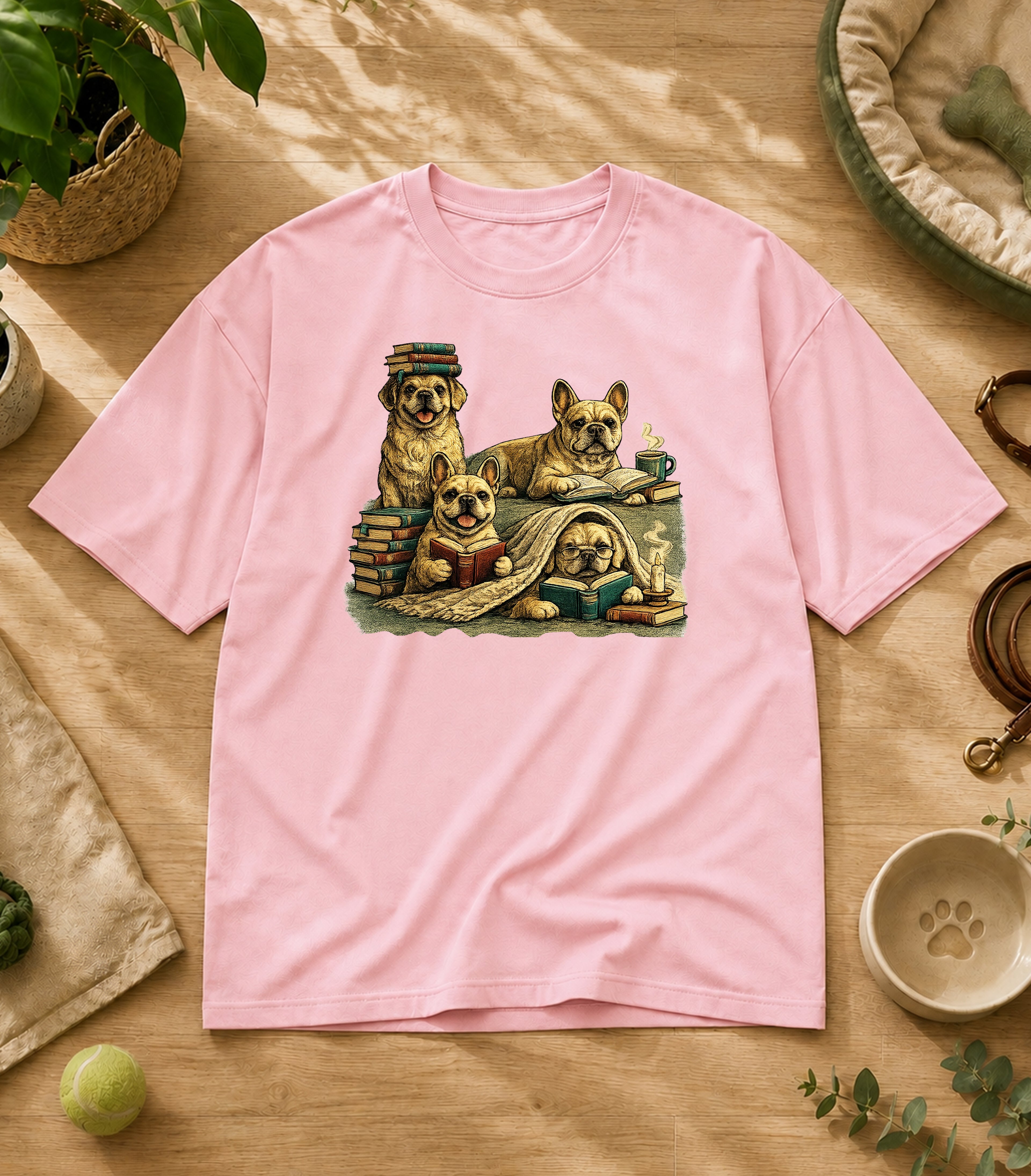 French Bulldog Reading Society T-Shirt