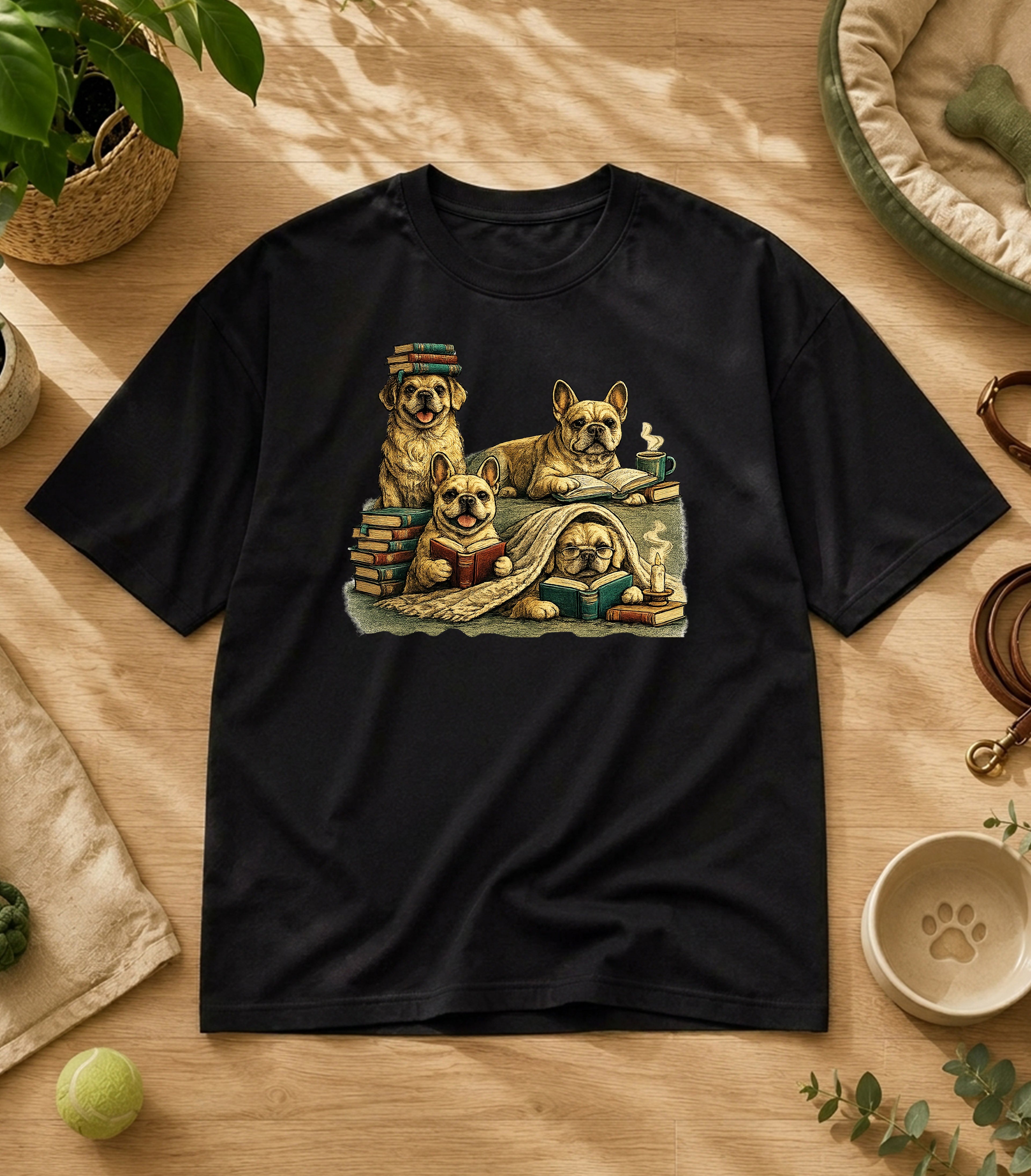 French Bulldog Reading Society T-Shirt