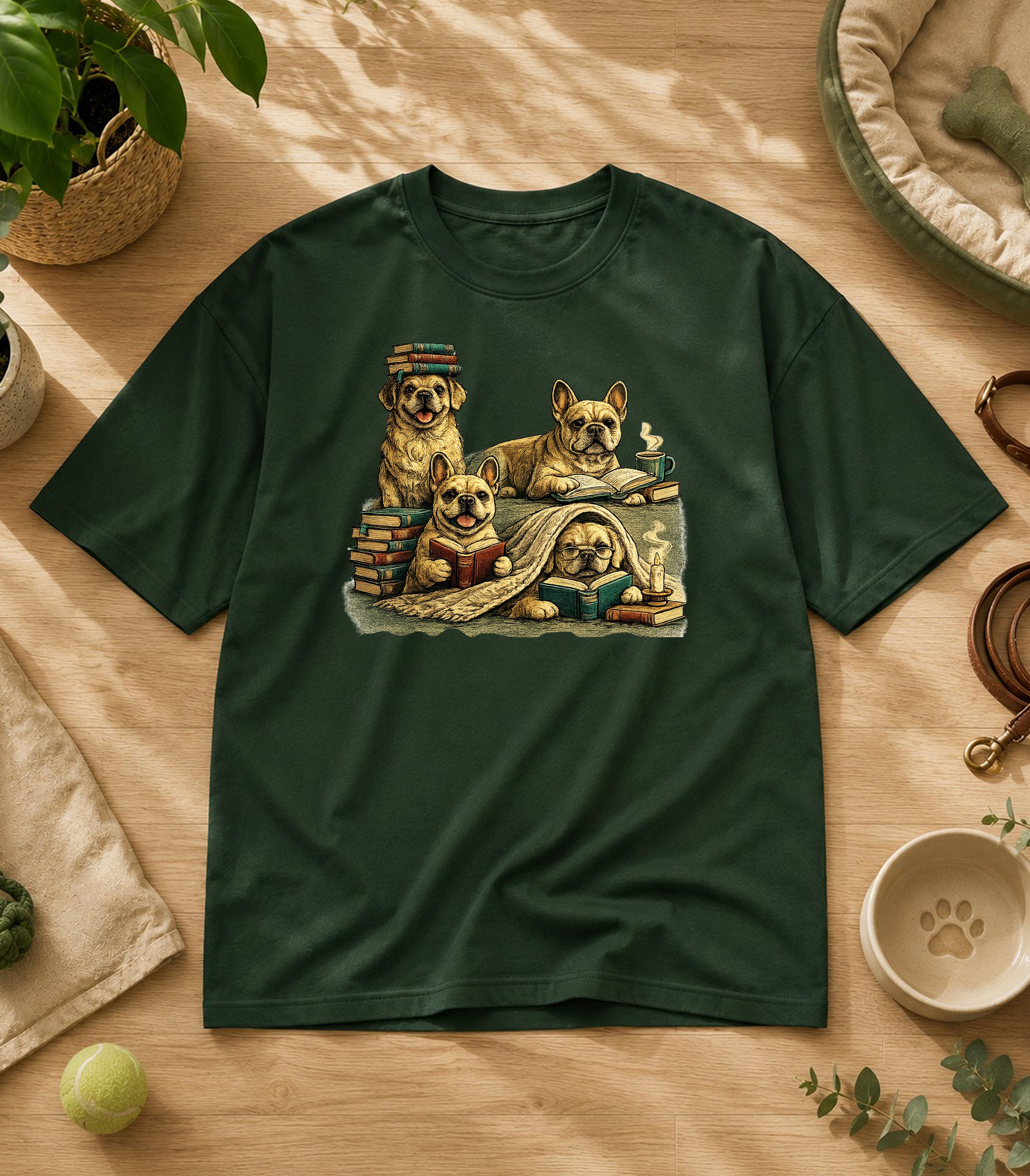 French Bulldog Reading Society T-Shirt