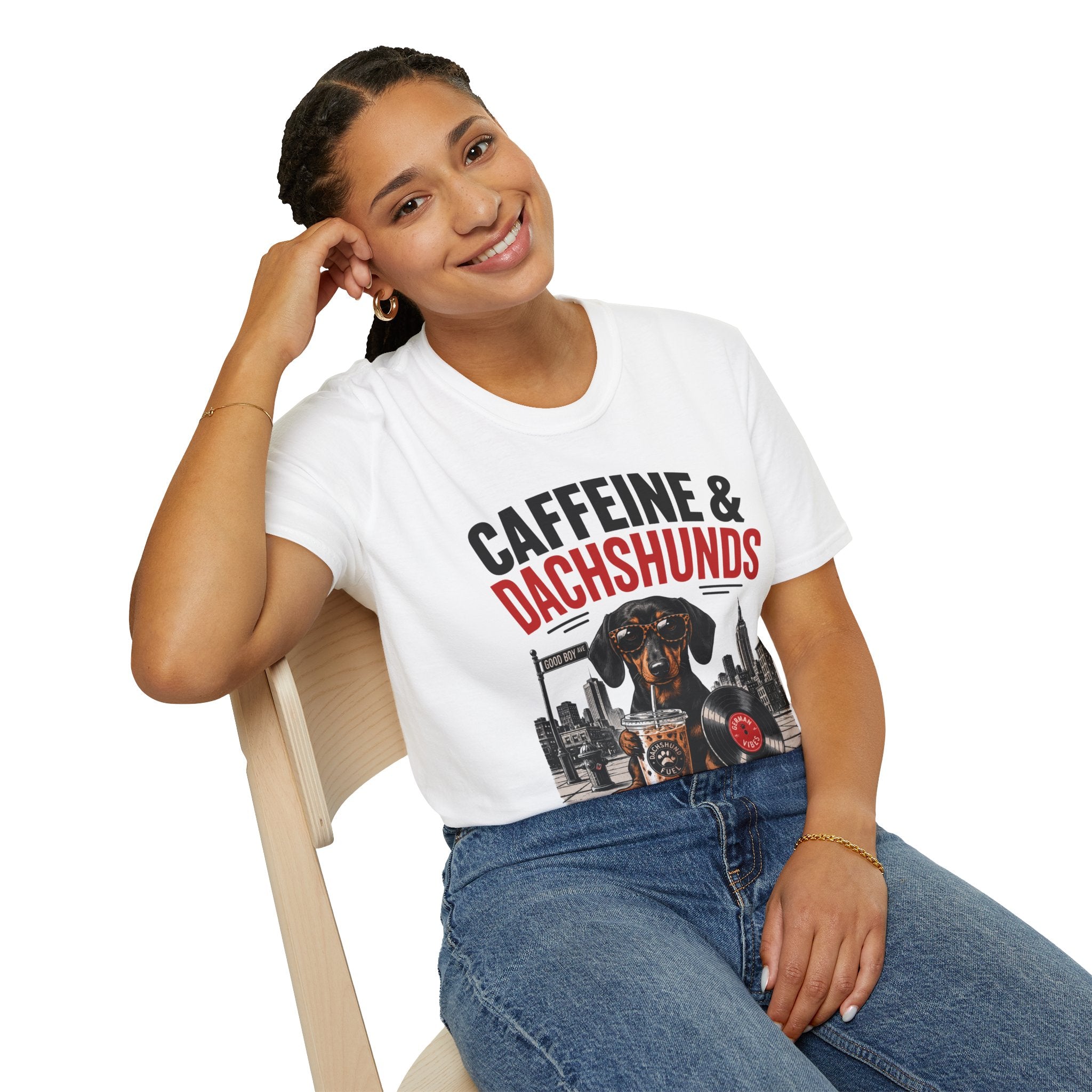 Unisex Softstyle Dachshund Caffeine Fuel T-Shirt