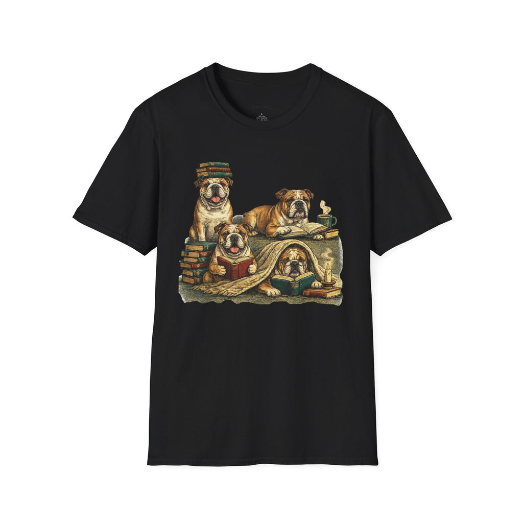 Copy of Copy of Copy of Unisex Softstyle Frenchi Library Four Dog T-Shirt