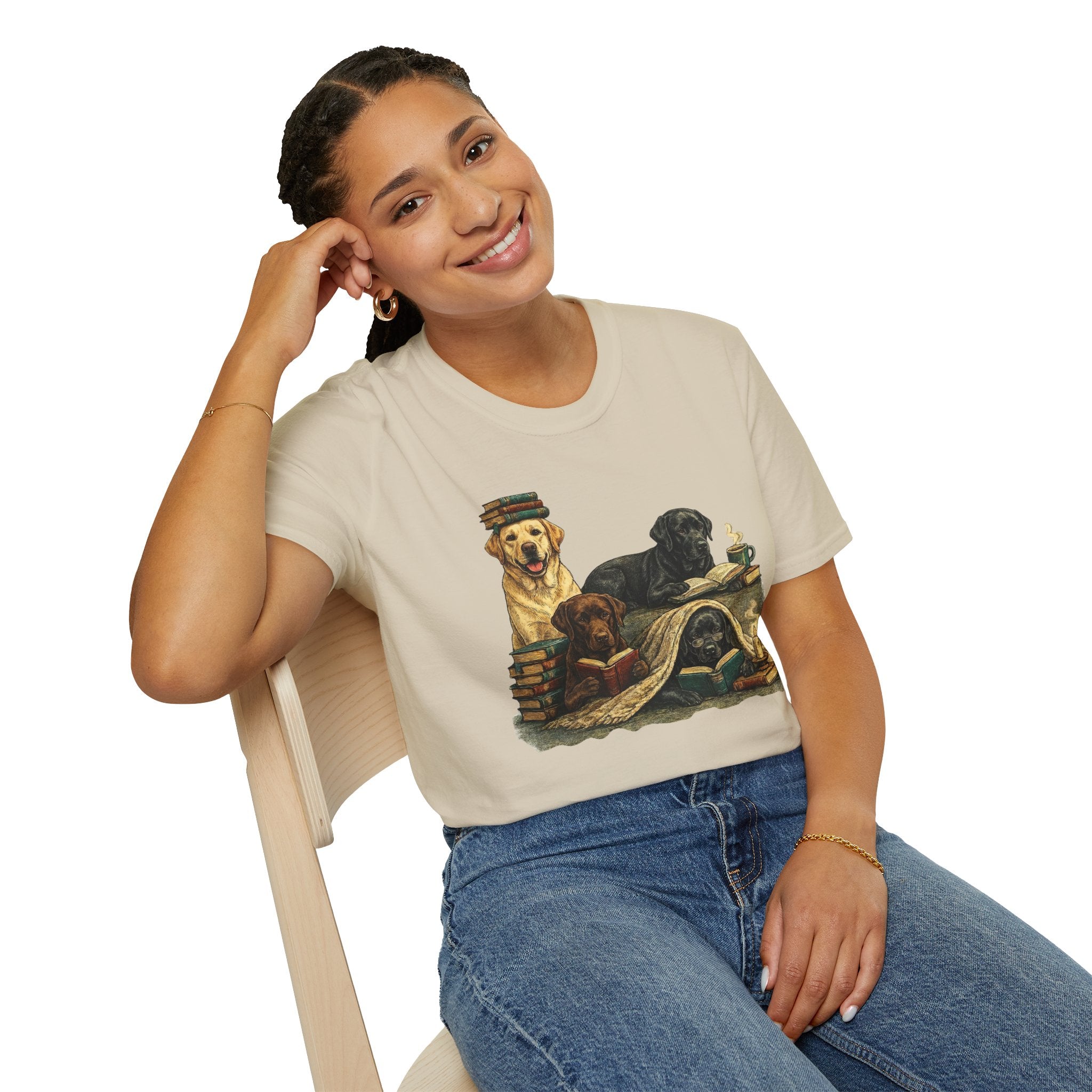 Copy of Unisex Softstyle Labador Library Four Dog T-Shirt