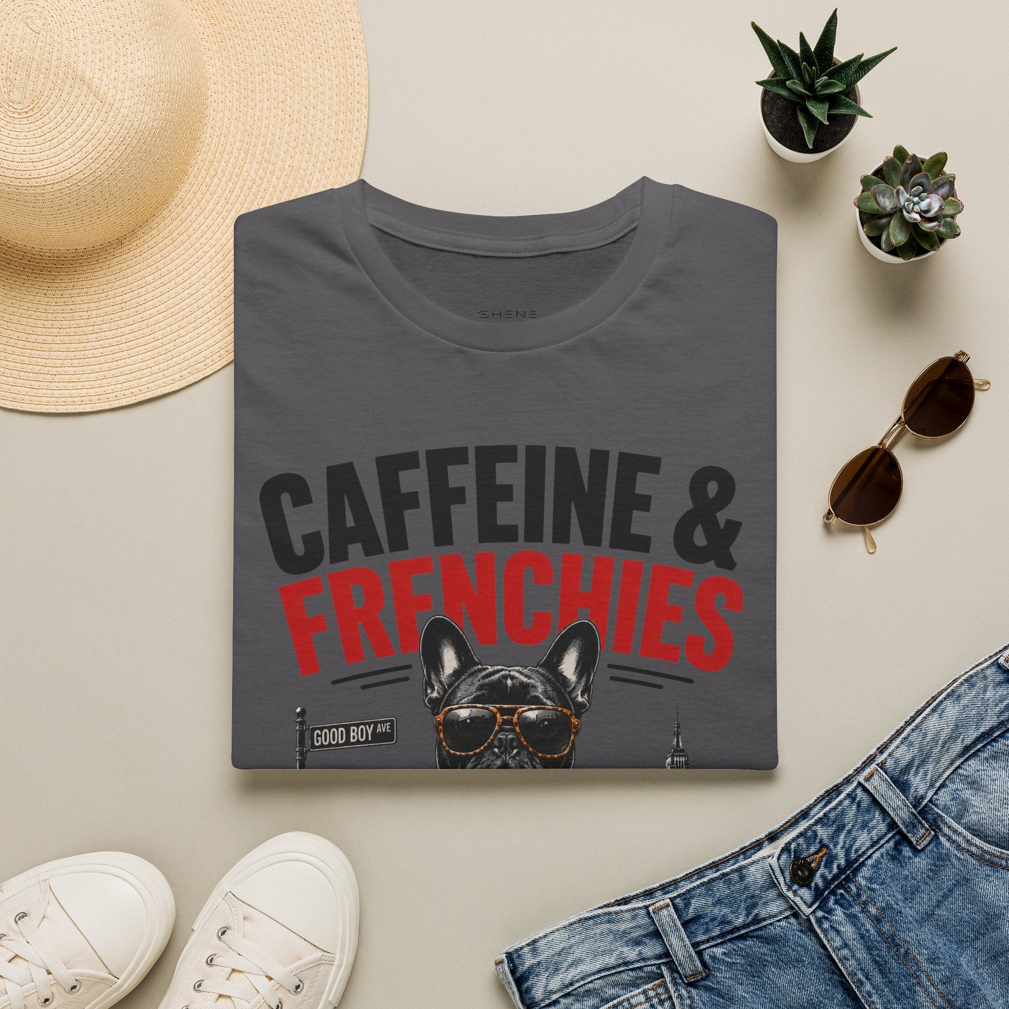 Unisex Softstyle French Bulldog Caffeine Fuel T-Shirt