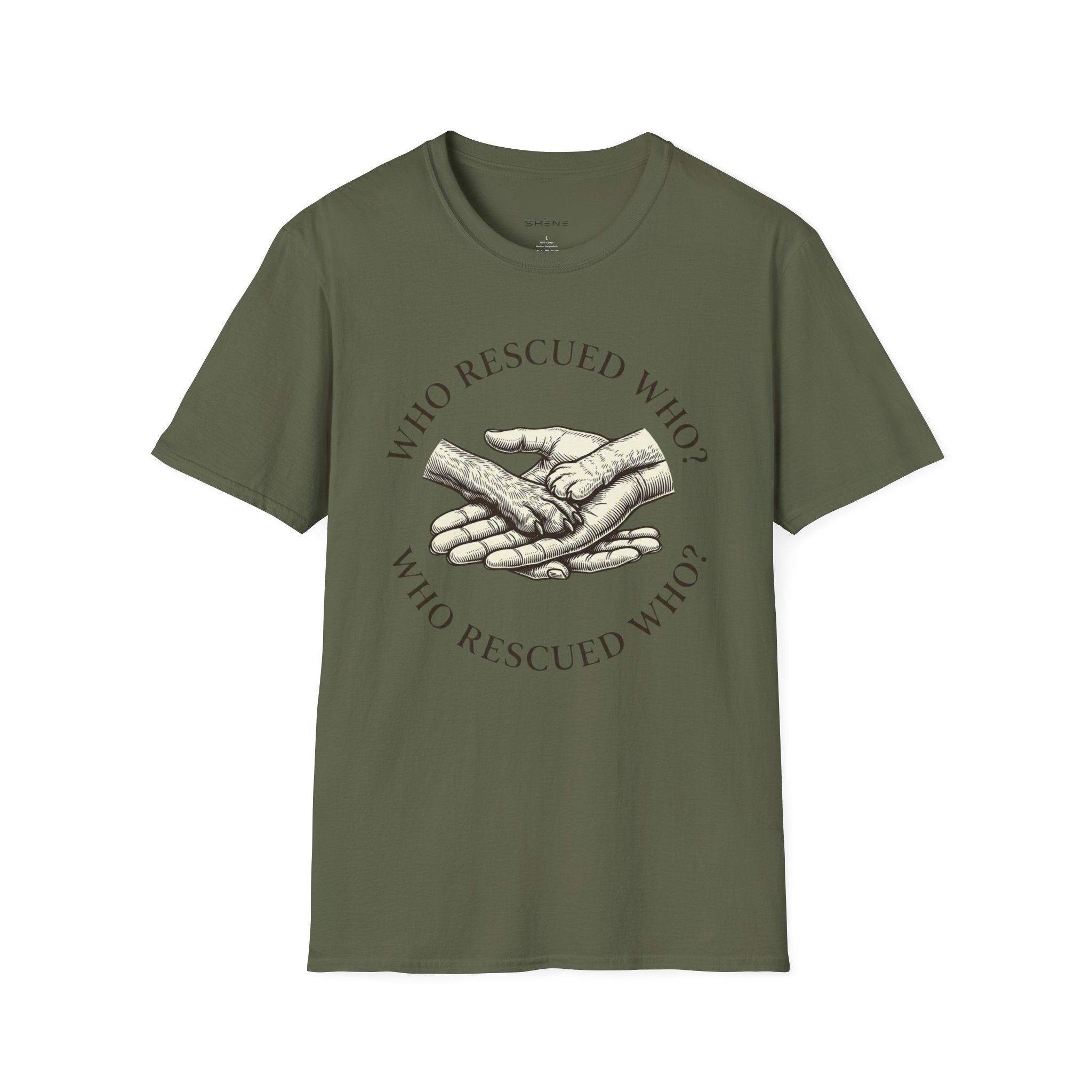 Copy of Copy of Unisex Softstyle Who Rescued Who T-Shirt