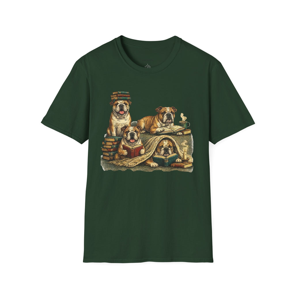 Copy of Copy of Copy of Unisex Softstyle Frenchi Library Four Dog T-Shirt
