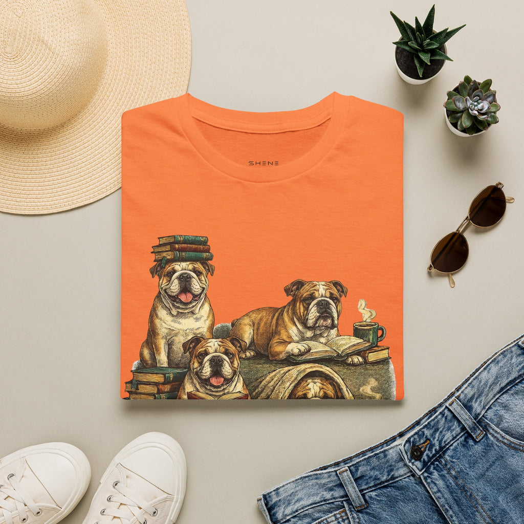 Copy of Copy of Copy of Unisex Softstyle Frenchi Library Four Dog T-Shirt
