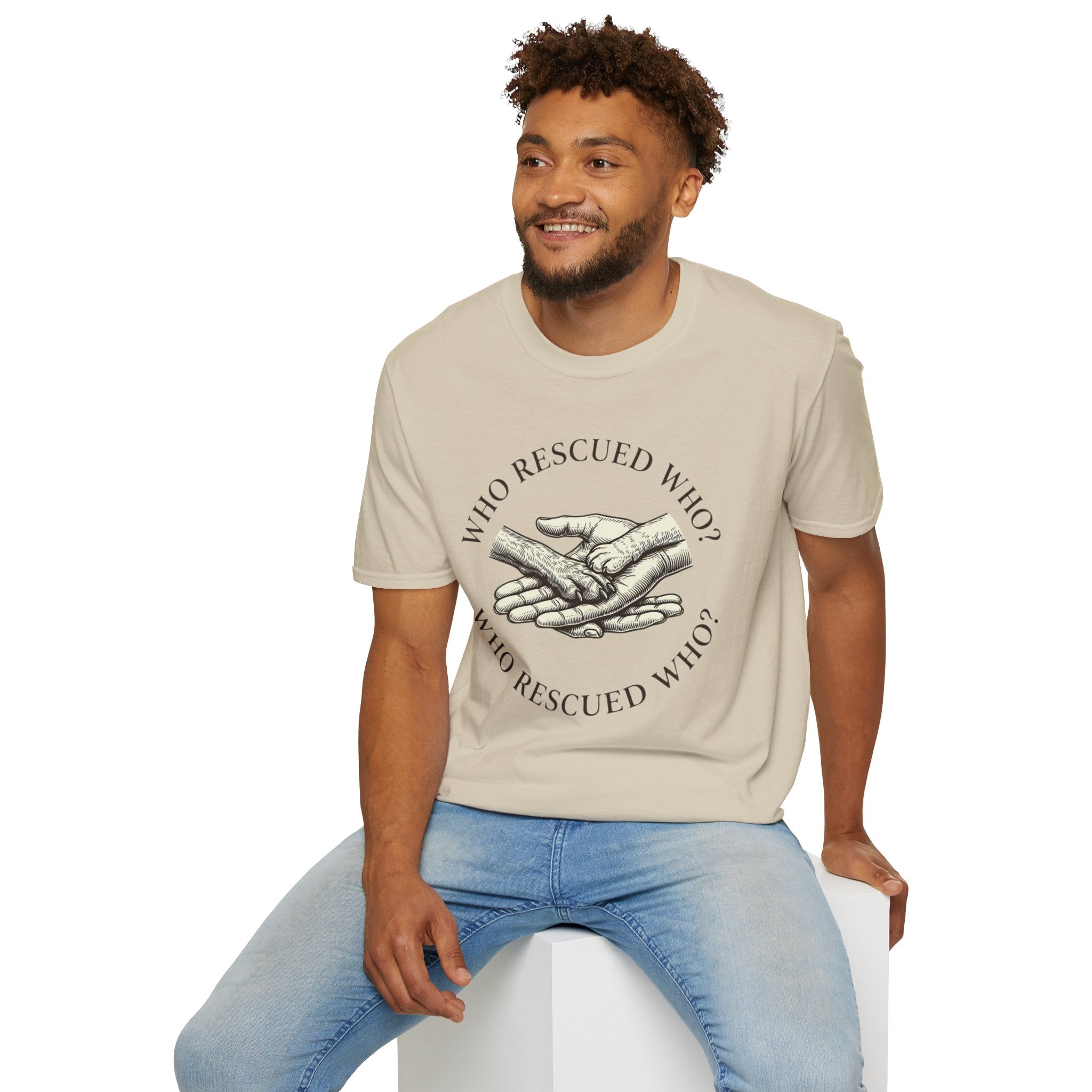 Copy of Copy of Unisex Softstyle Who Rescued Who T-Shirt