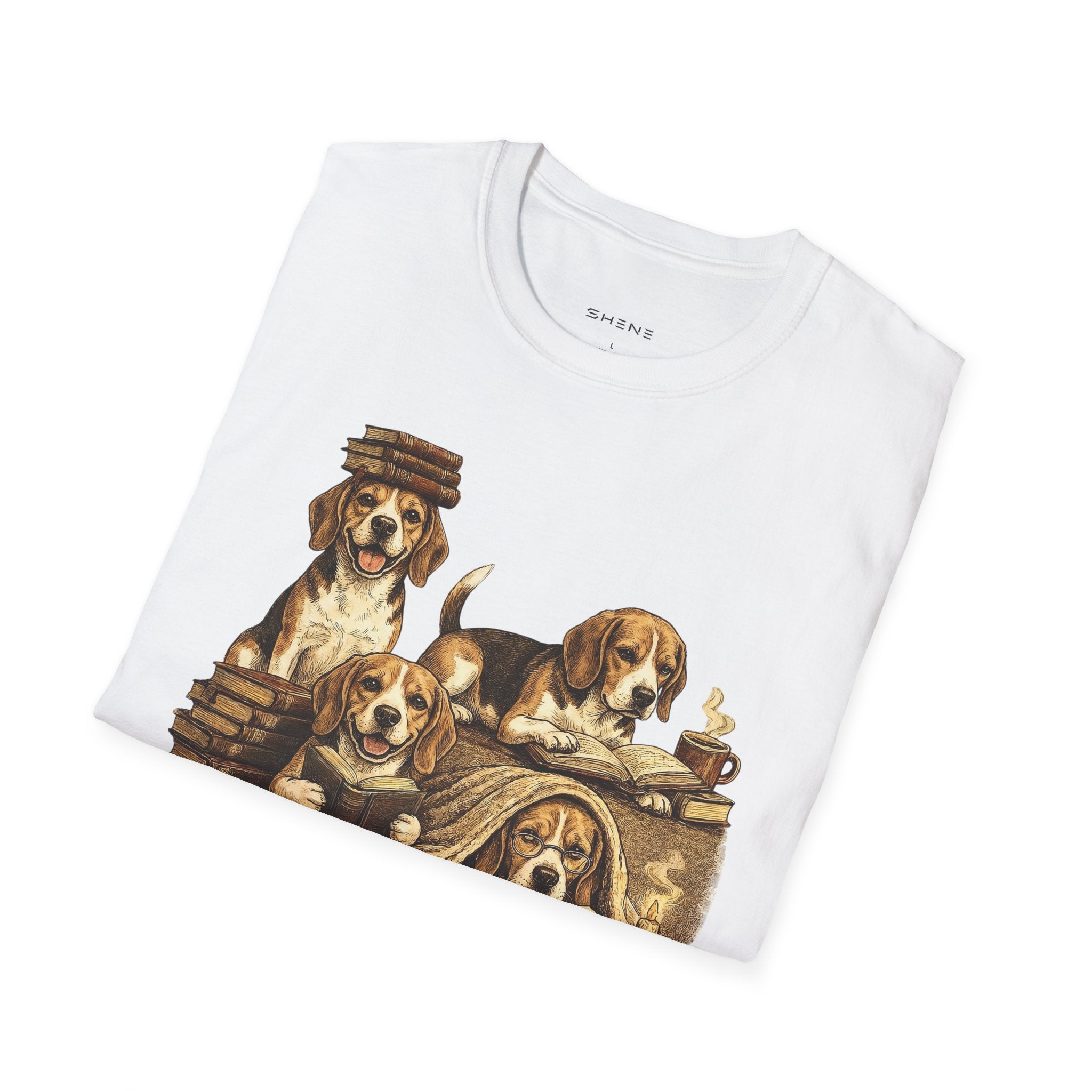 Copy of Copy of Copy of Copy of Unisex Softstyle Beegal Library Four Dog T-Shirt