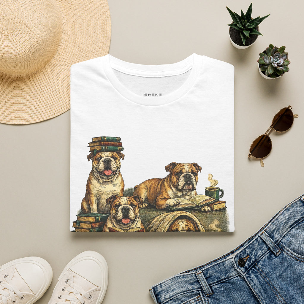 Copy of Copy of Copy of Unisex Softstyle Frenchi Library Four Dog T-Shirt