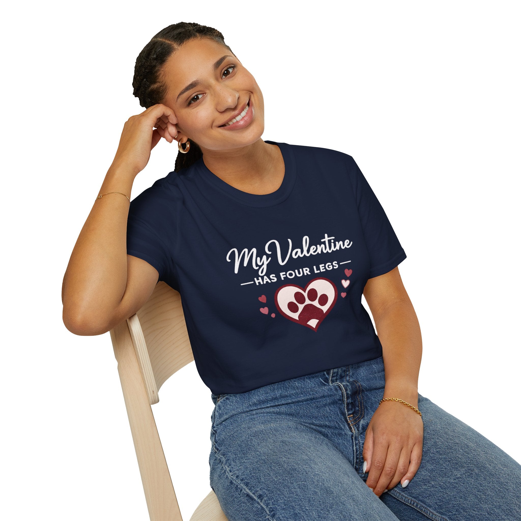 Copy of Unisex Softstyle My valentine has four leg T-Shirt