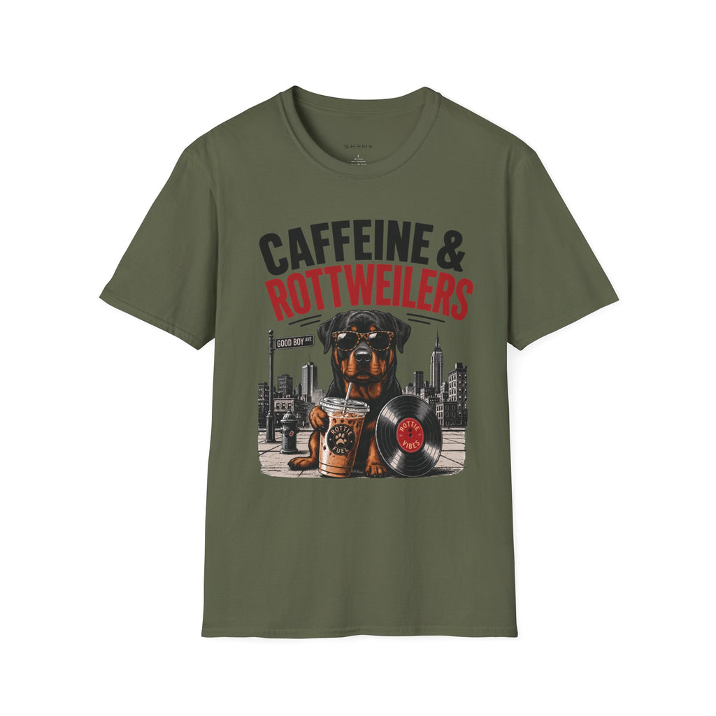 Unisex Softstyle Rottweiler Caffeine Fuel  T-Shirt