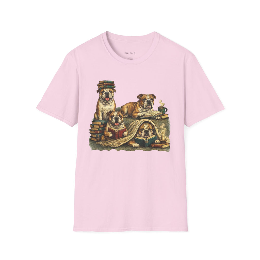 Copy of Copy of Copy of Unisex Softstyle Frenchi Library Four Dog T-Shirt