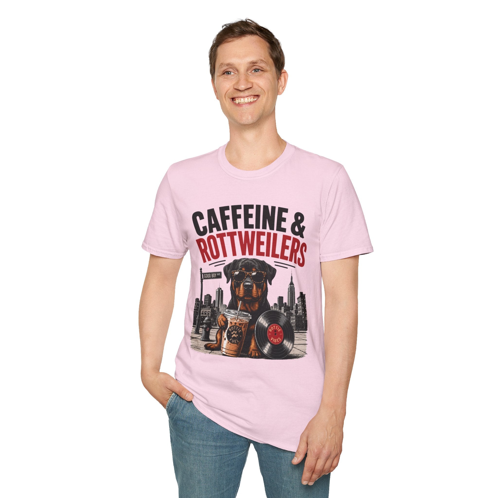 Unisex Softstyle Rottweiler Caffeine Fuel  T-Shirt