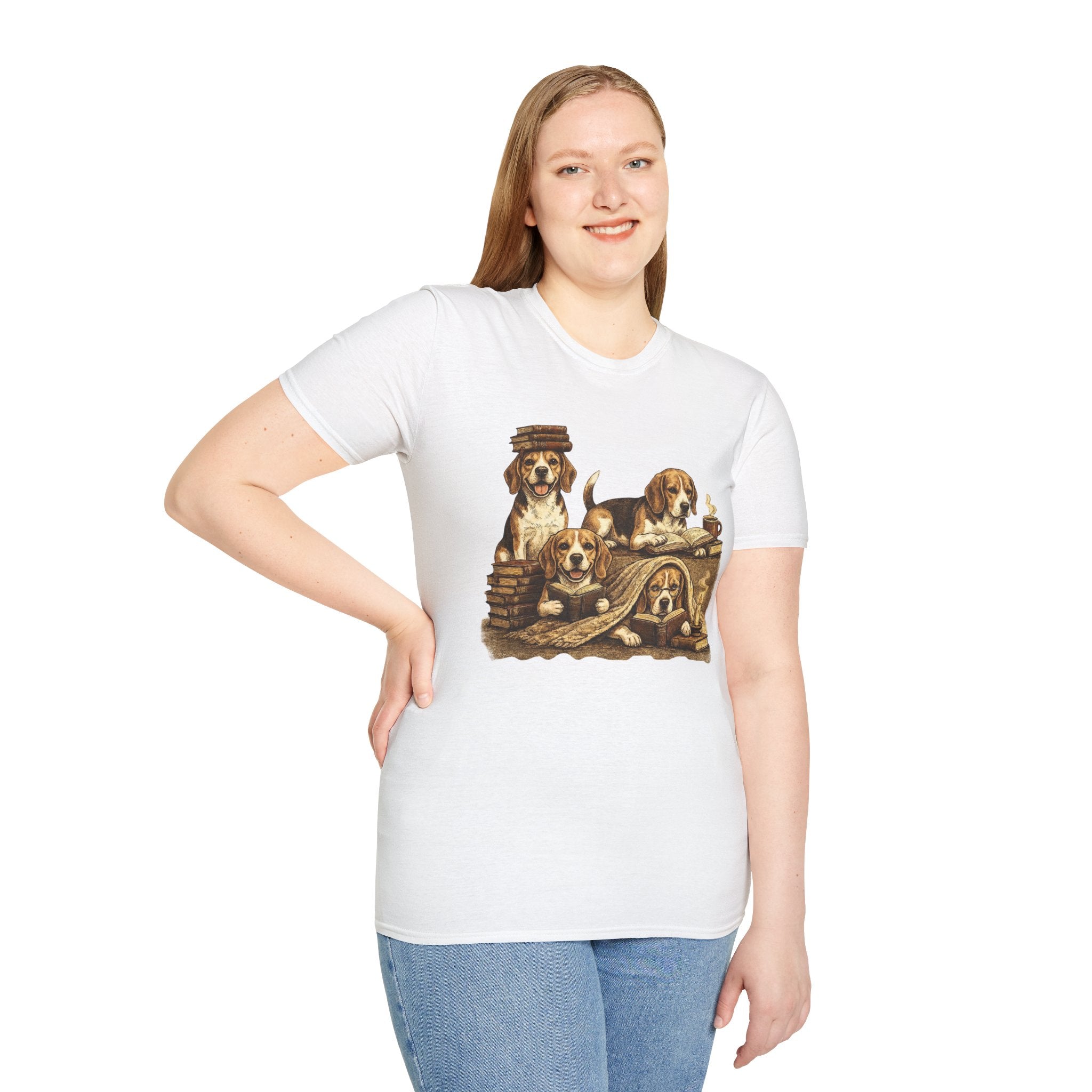 Copy of Copy of Copy of Copy of Unisex Softstyle Beegal Library Four Dog T-Shirt