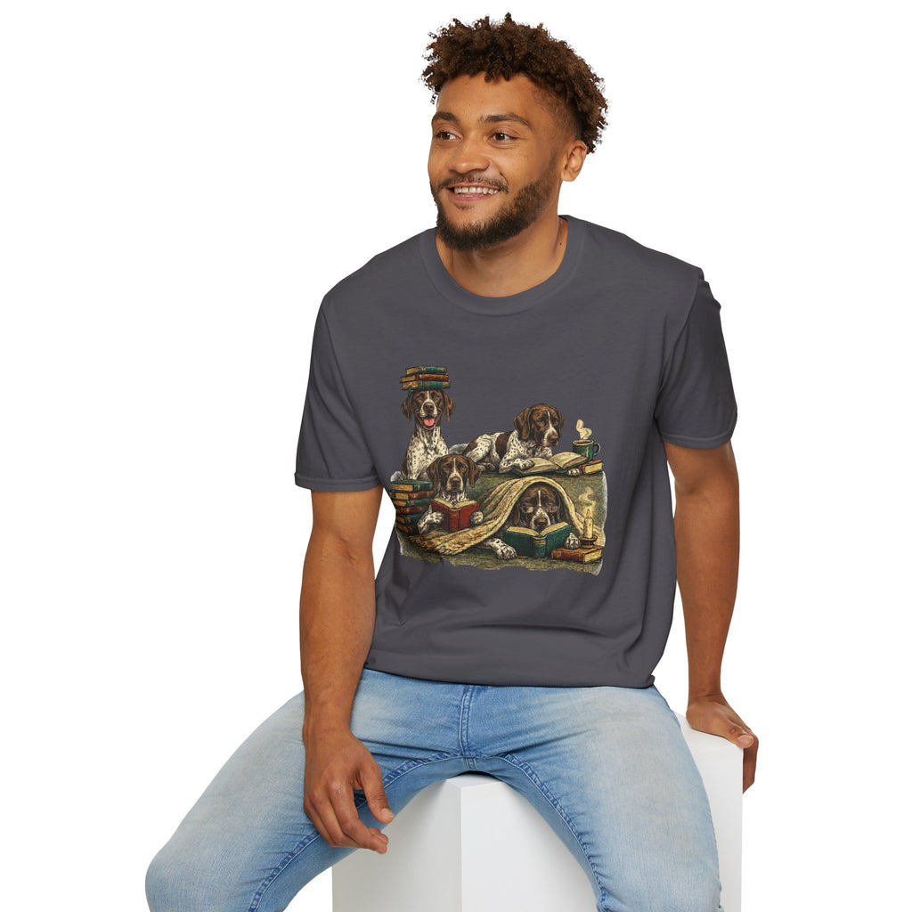 Copy of Copy of Copy of Copy of Unisex Softstyle r Pointer Library Four Dog T-Shirt