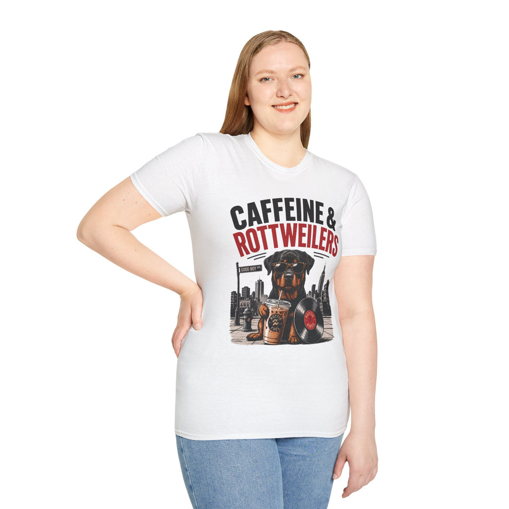 Unisex Softstyle Rottweiler Caffeine Fuel  T-Shirt