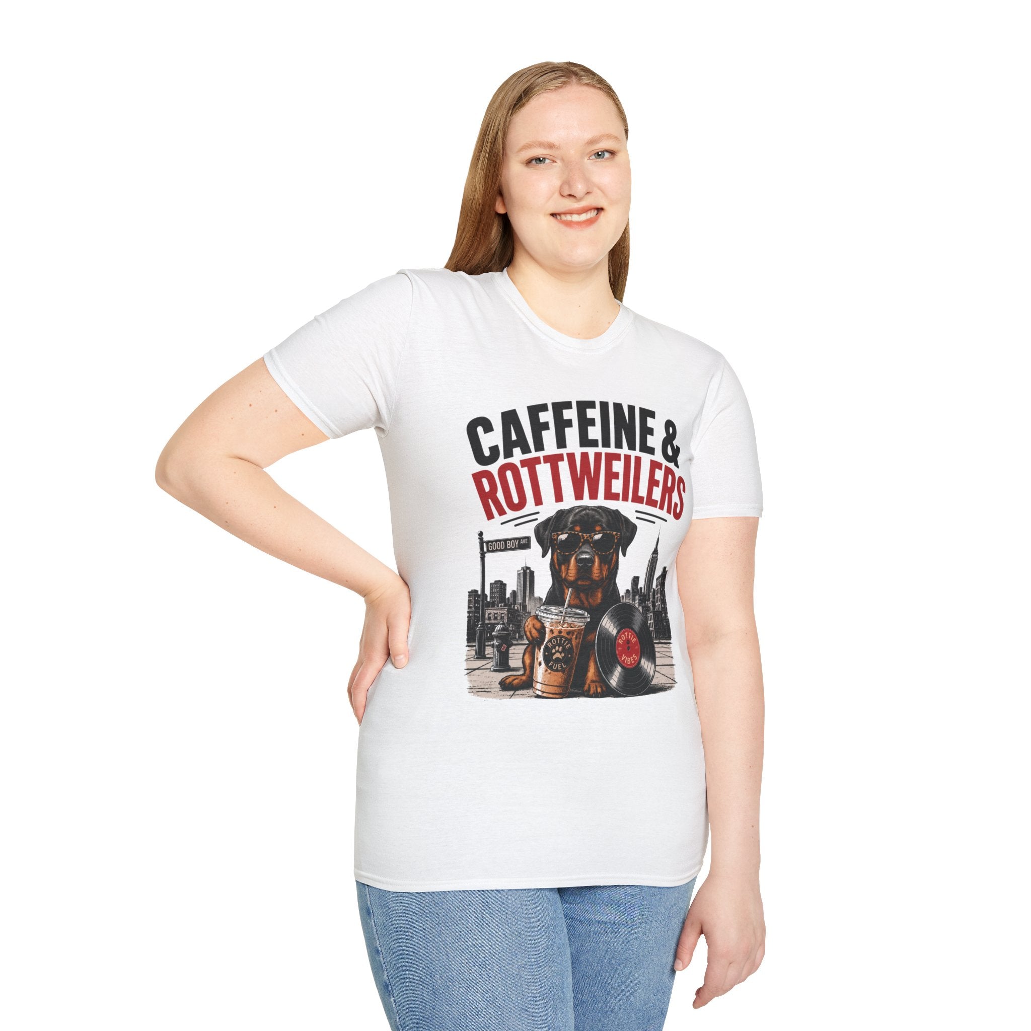 Unisex Softstyle Rottweiler Caffeine Fuel  T-Shirt