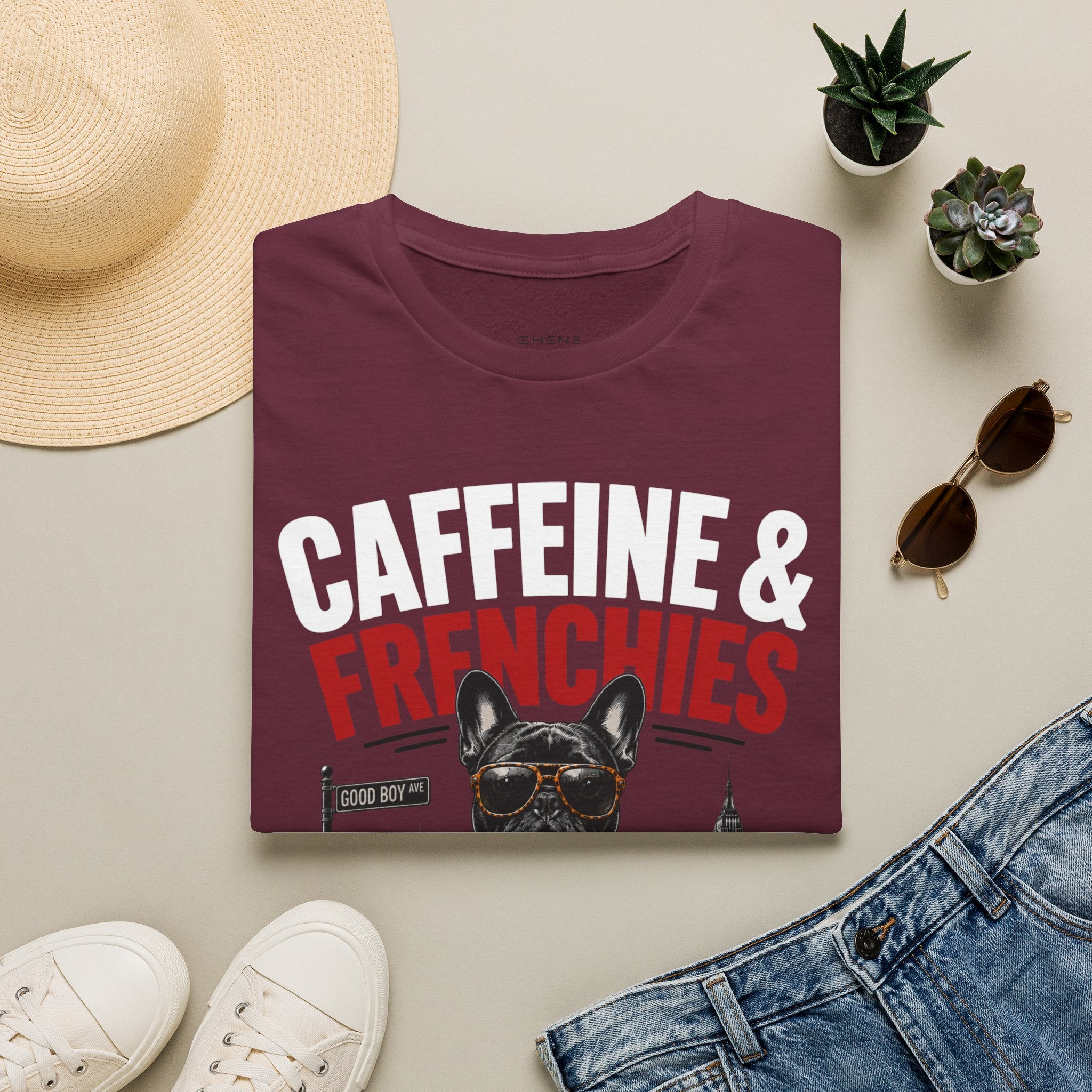 Unisex Softstyle French Bulldog Caffeine Fuel T-Shirt