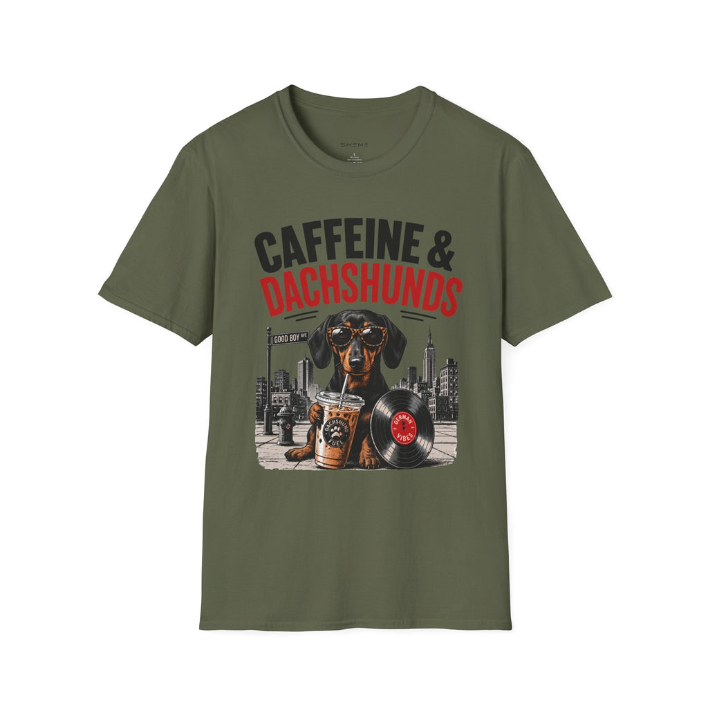 Unisex Softstyle Dachshund Caffeine Fuel T-Shirt