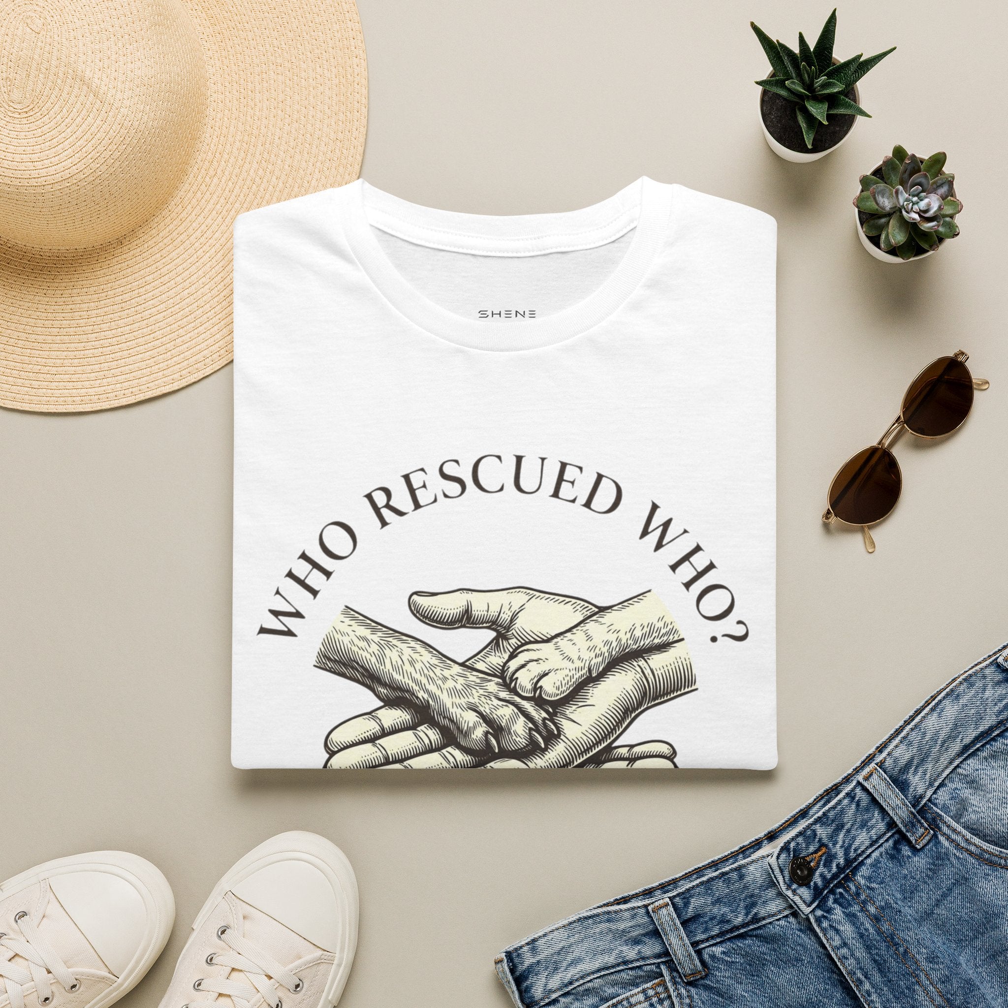Copy of Copy of Unisex Softstyle Who Rescued Who T-Shirt