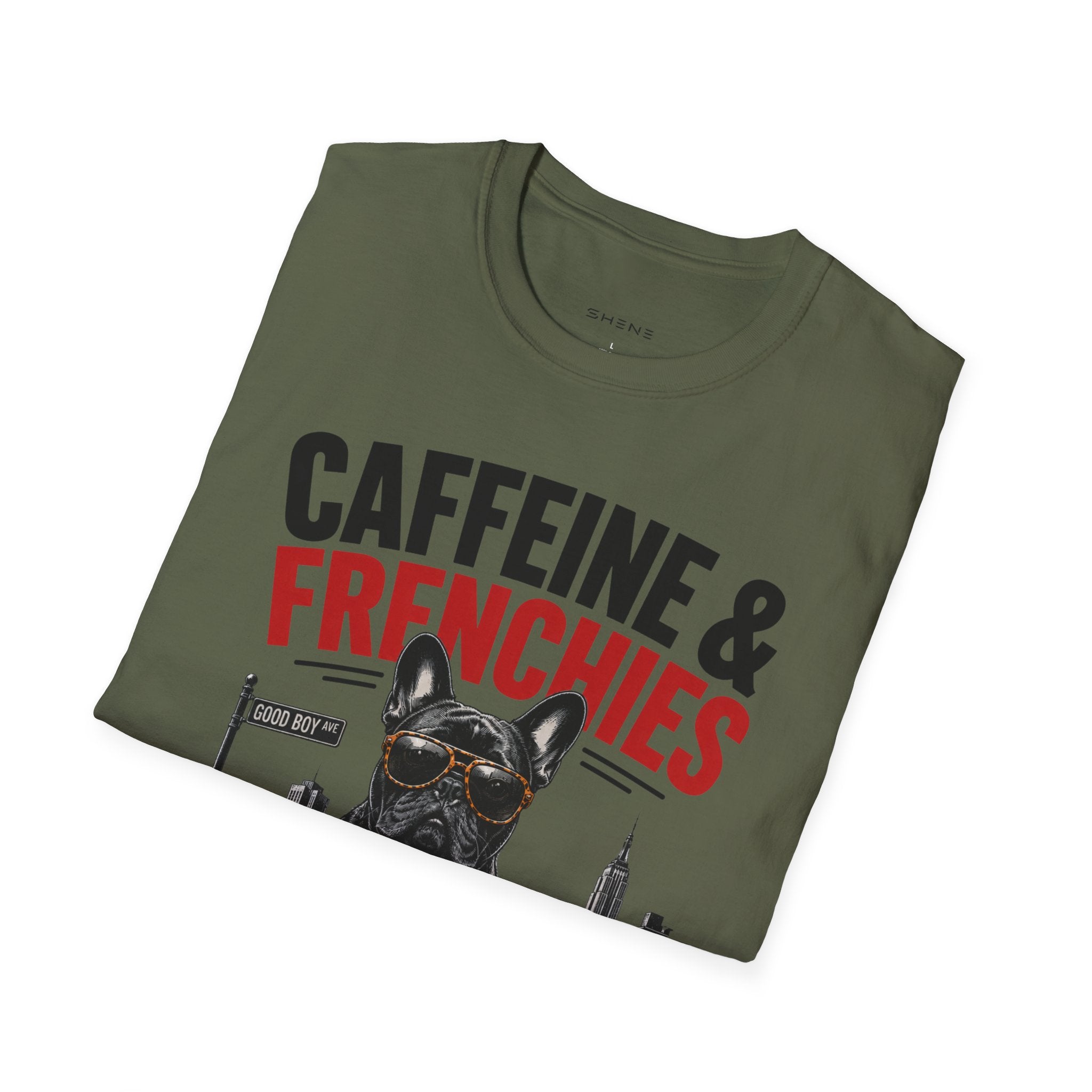 Unisex Softstyle French Bulldog Caffeine Fuel T-Shirt